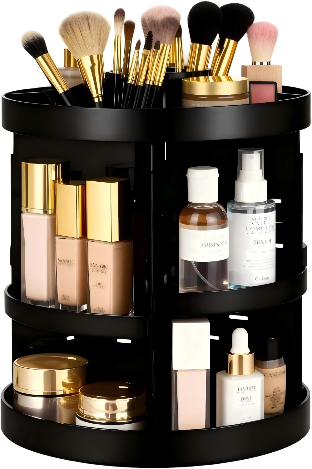 HBlife Extra Large 360 Rotating Makeup Organizer Adjustable Carousel Large Capacity Revolving Perfume Organizer Skincare Organizers Cosmetic Storage
