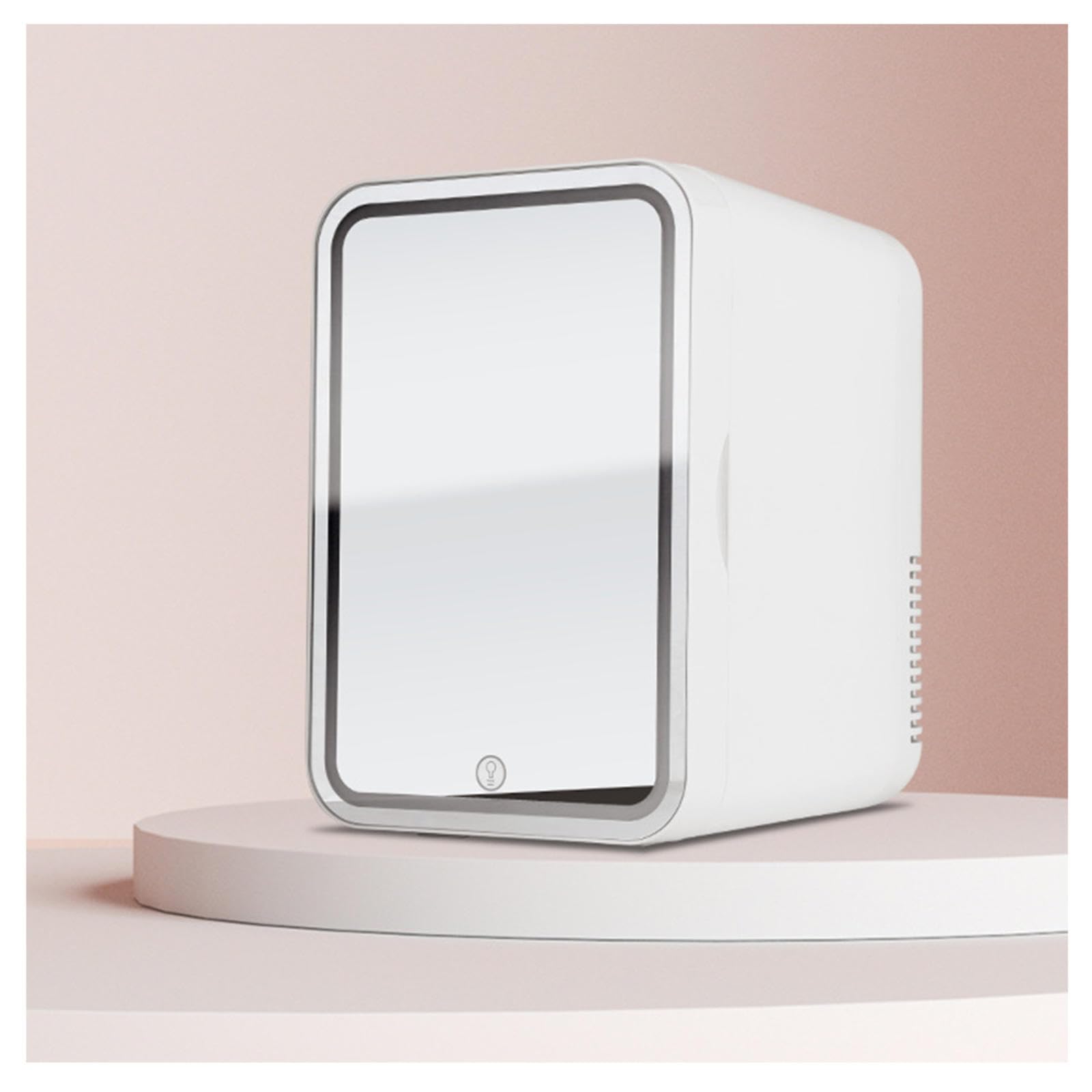 BesBet Nevera Cosmeticos PequeñA, Con Espejo Led, Capacidad 8L Nevera Oficina, RefrigeracióN Y CalefaccióN,12v/ 220v Nevera Exterior, Para Dormitorio, Oficina Y Coche,White