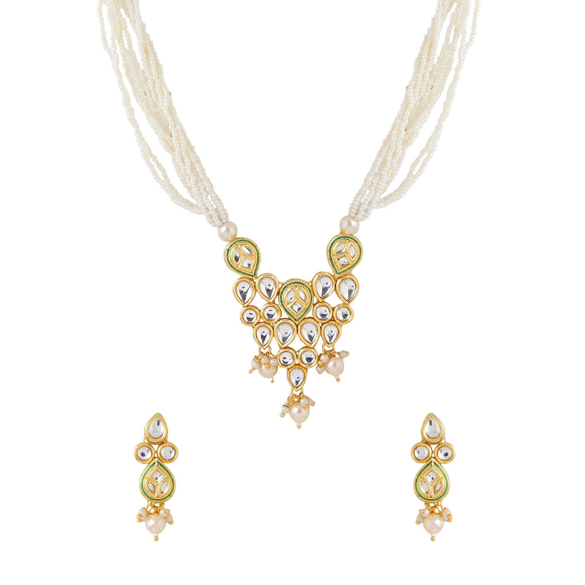 Yellow Chimes Jewellery Set for Women and Girls Kundan Necklace Set Gold Plated Kundan Studded White Beads Beaded Choker Necklace Set | Birthday Gift for girls and women Anniversary Gift for Wife (B0C45R9Q72) Amazon Price History, Amazon Price Tracker