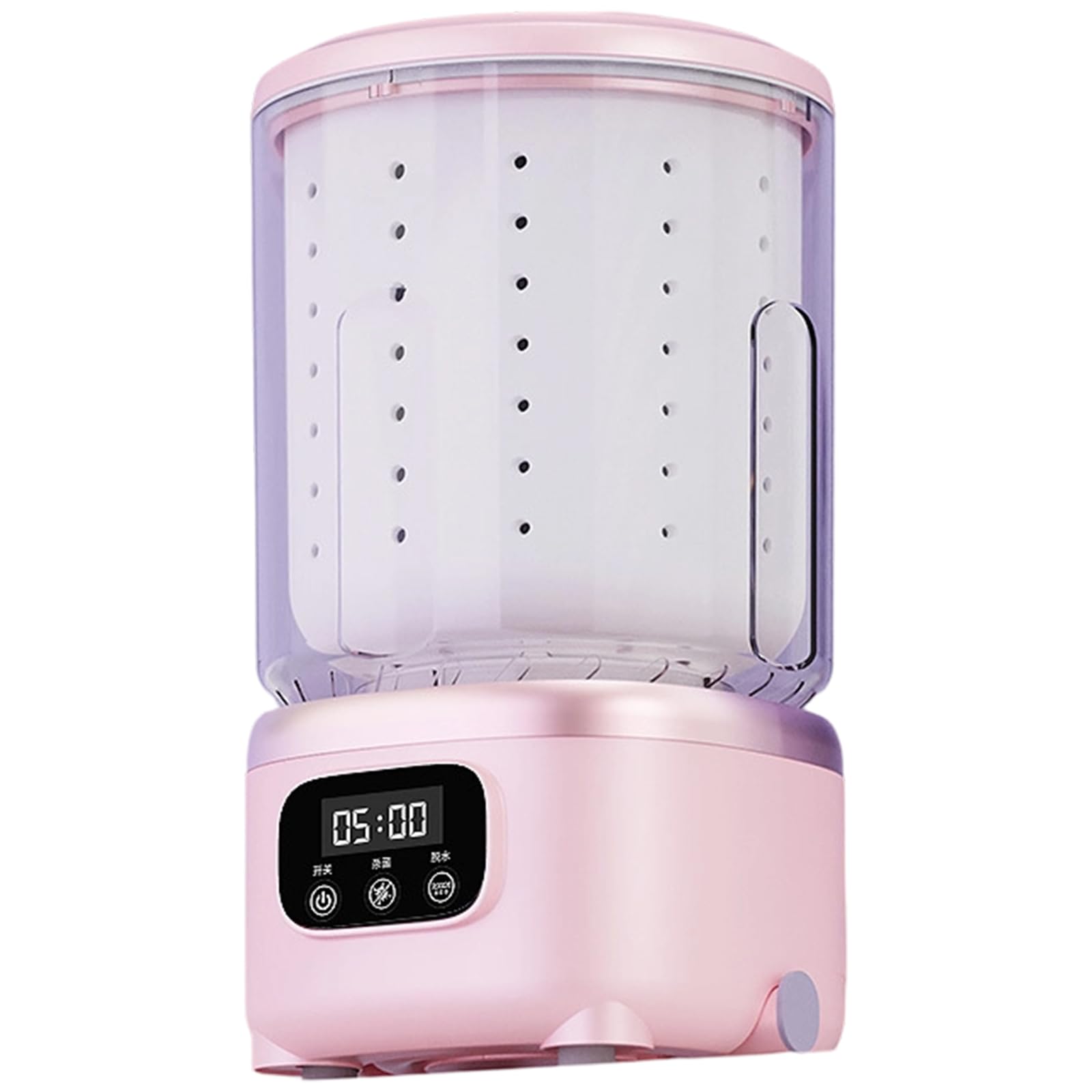 Tsophreniq Transportable Compact Washer Turn Dryer 2L Capacity Royal Blue Light Cleansing Multiple Function Basket for Clothes Vegetables Dormitory Use Radio Tiny Washer Turn Dryer