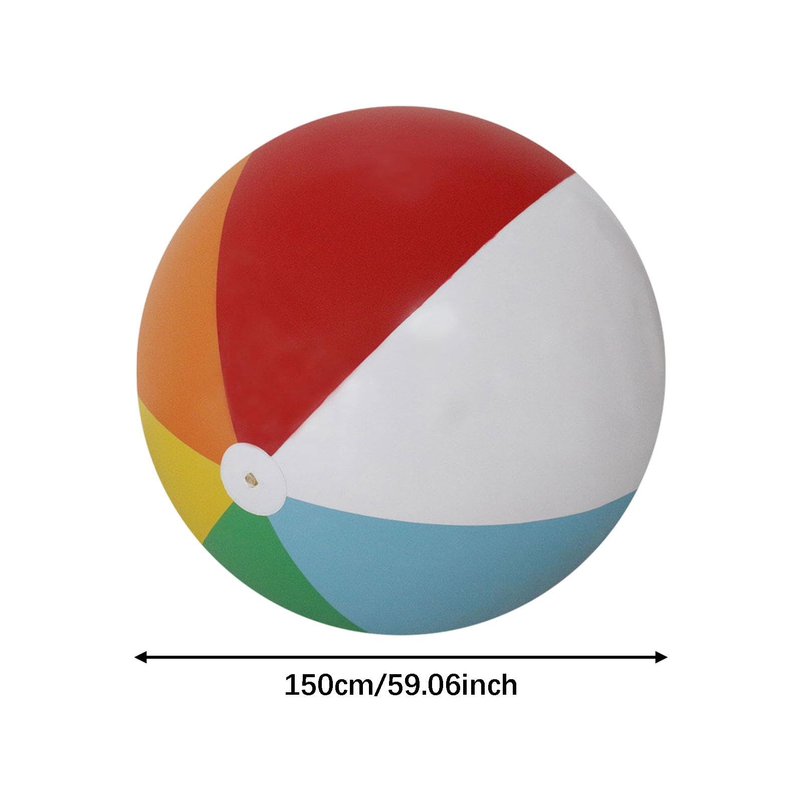 Palla da Spiaggia Gonfiabile in PVC, Grande, dai Colori Vivaci, per Giochi Acquatici in Piscina, Giocattolo di Intrattenimento, Materiale, 150 Cm
