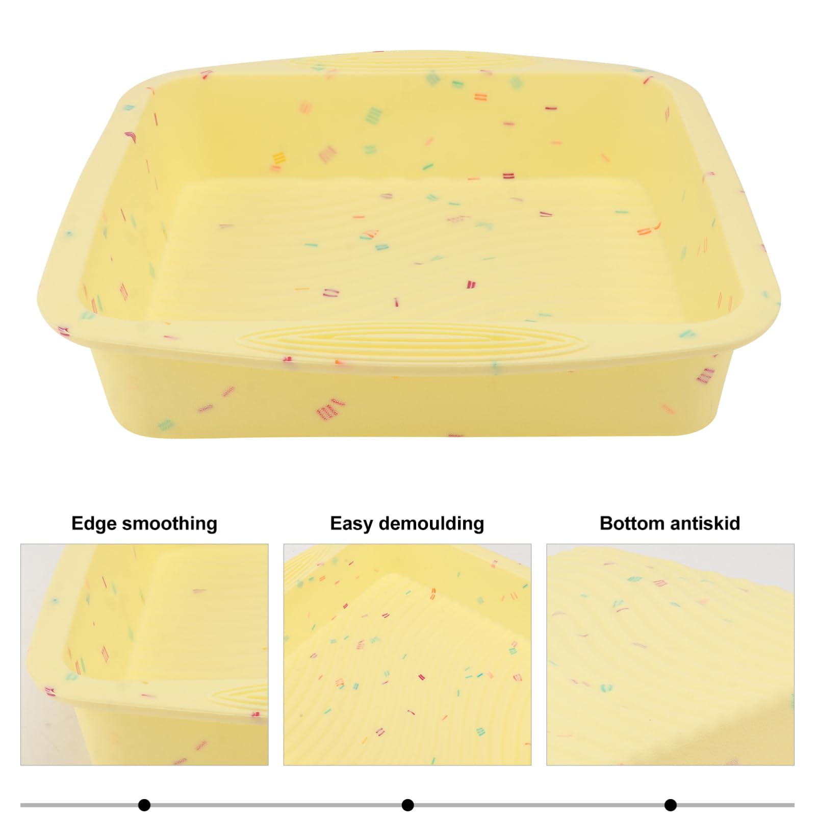 PRETYZOOM 1pc Non-stick Silicone Baking Mold for Cakes Toast and Bread Bakeware Yellow Dishwasher Versatile for Oven and Microwave Use
