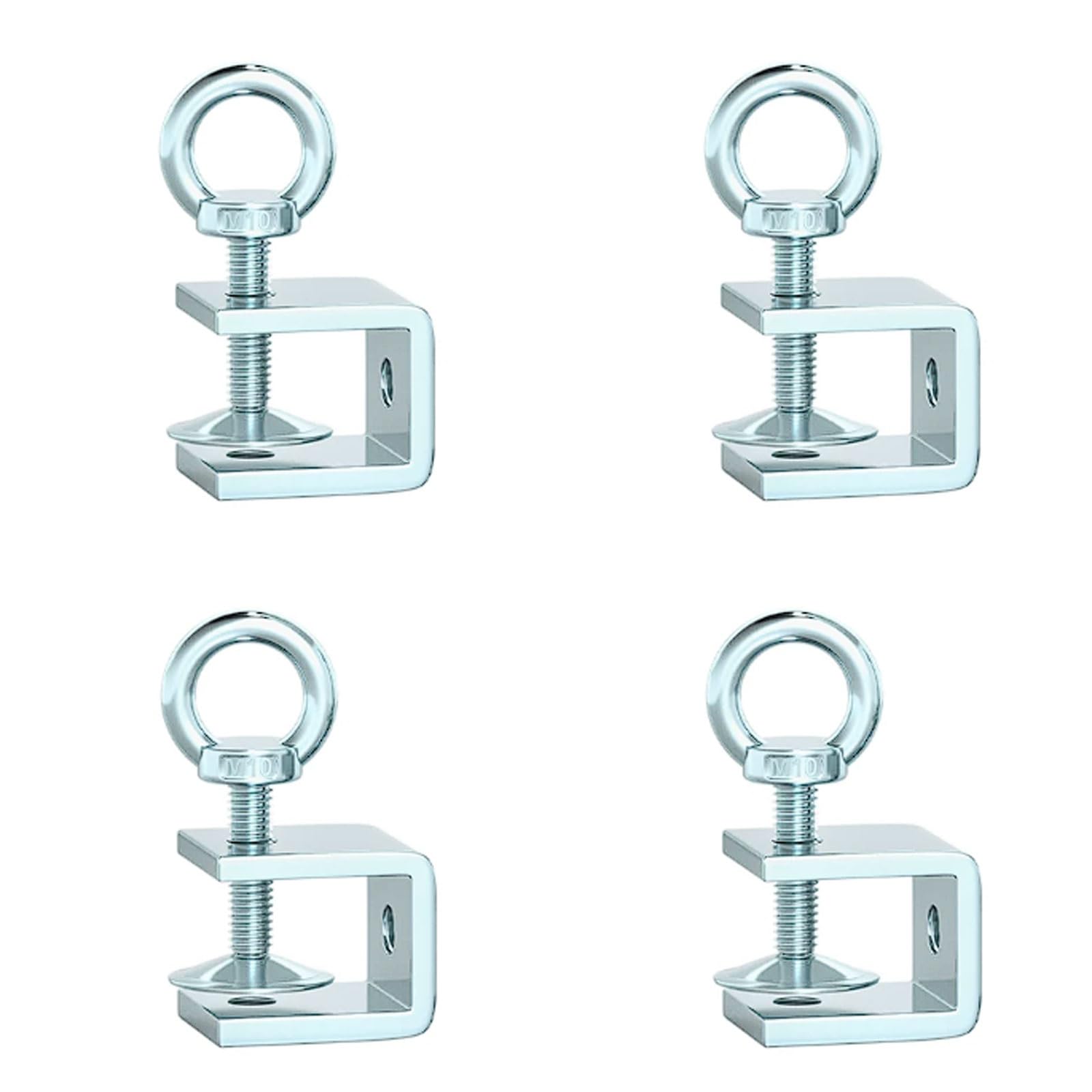 Esmen One Color 4-Pack Galvanized Pipe Clamps, Square C-Type Fixing Fixtures Hand-Tightening Lifting Ring Fastening Clips For 20-65Mm Openings(Opening 65Mm)