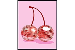 70s 80s Retro Wall Decor - Disco Ball Cherry Decor