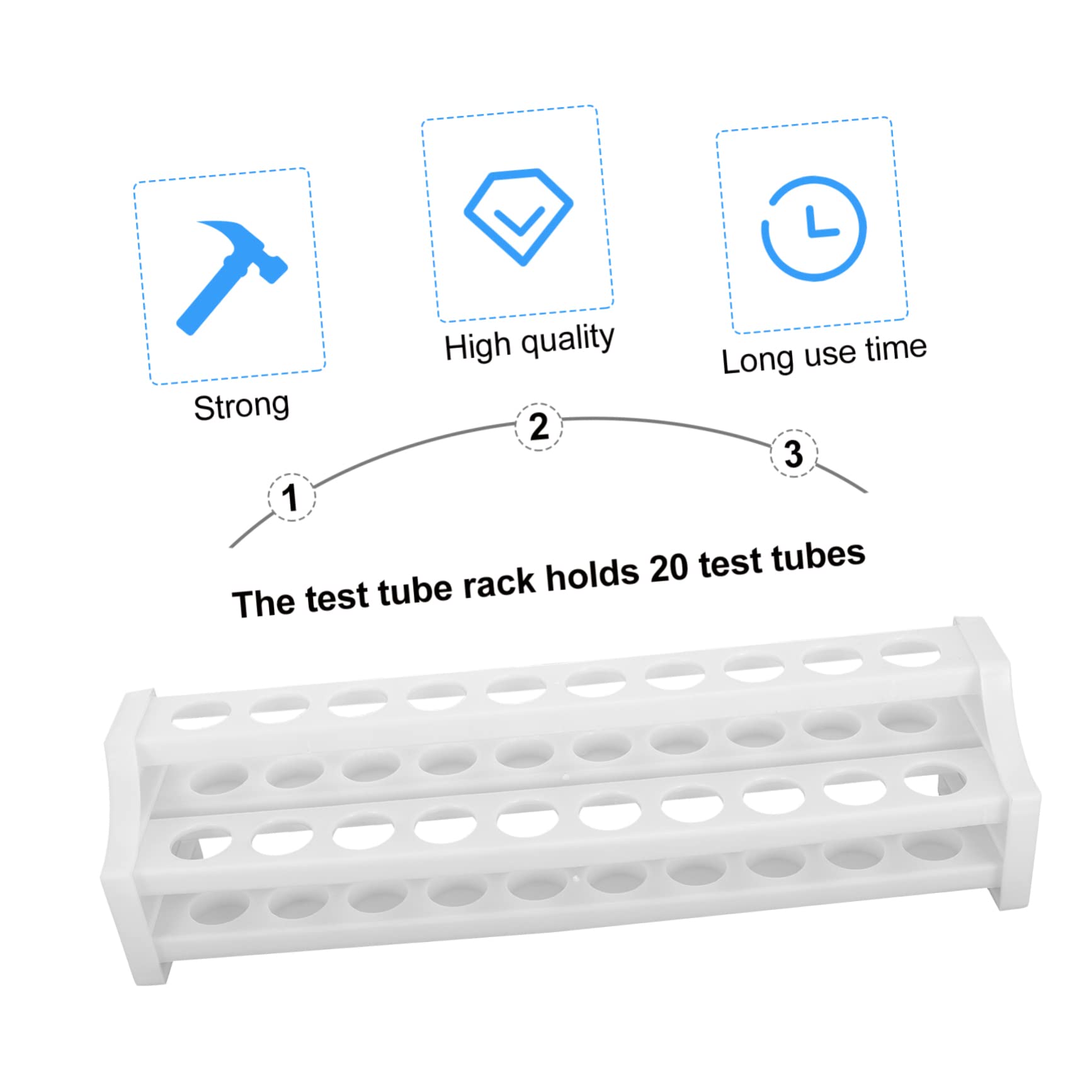 KICHOUSE 5pcs Dropper Holder Scientific Tube Rack Rack Tube Rack Holder Pipe Shelves Tube Racks Laboratory Tube Holder Pipe Rack Test Tube Rack Test Tube Stand Plastic White