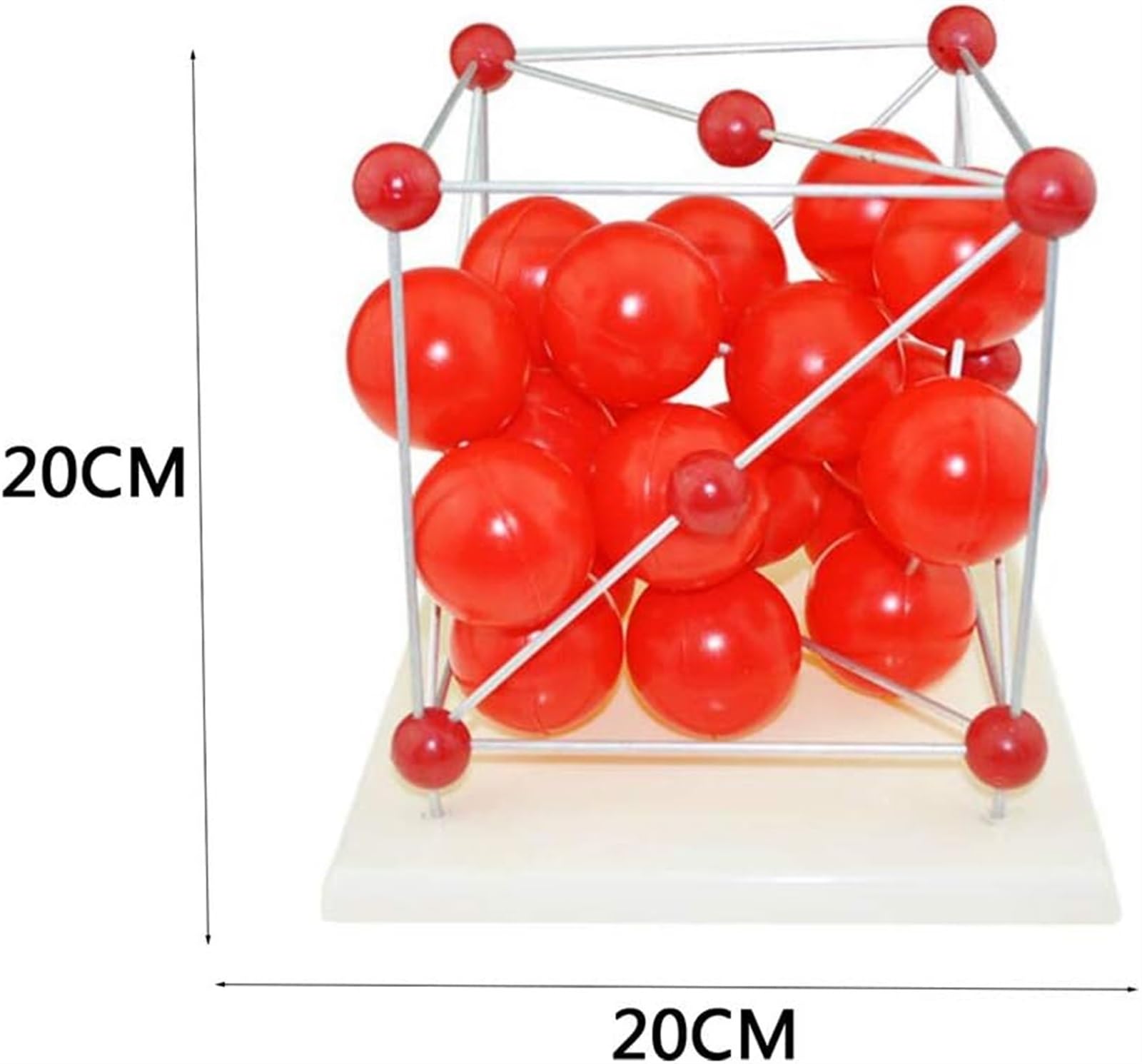 Modello Cristallo Metallico, Strumento Didattico Percezione Spaziale | Celle Unitarie Sovrapposte E Modello Duttile, Con Base In Sfera Di Gomma E Asta Di Plastica