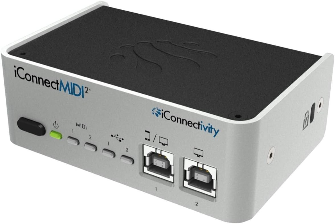 iConnectivity icmidi 02L iConnectMIDI2+ Lightning Version 2-In 2-Out Hyper Connective USB MIDI Interface for Mac/PC/iOS with Audio PassThru Technology