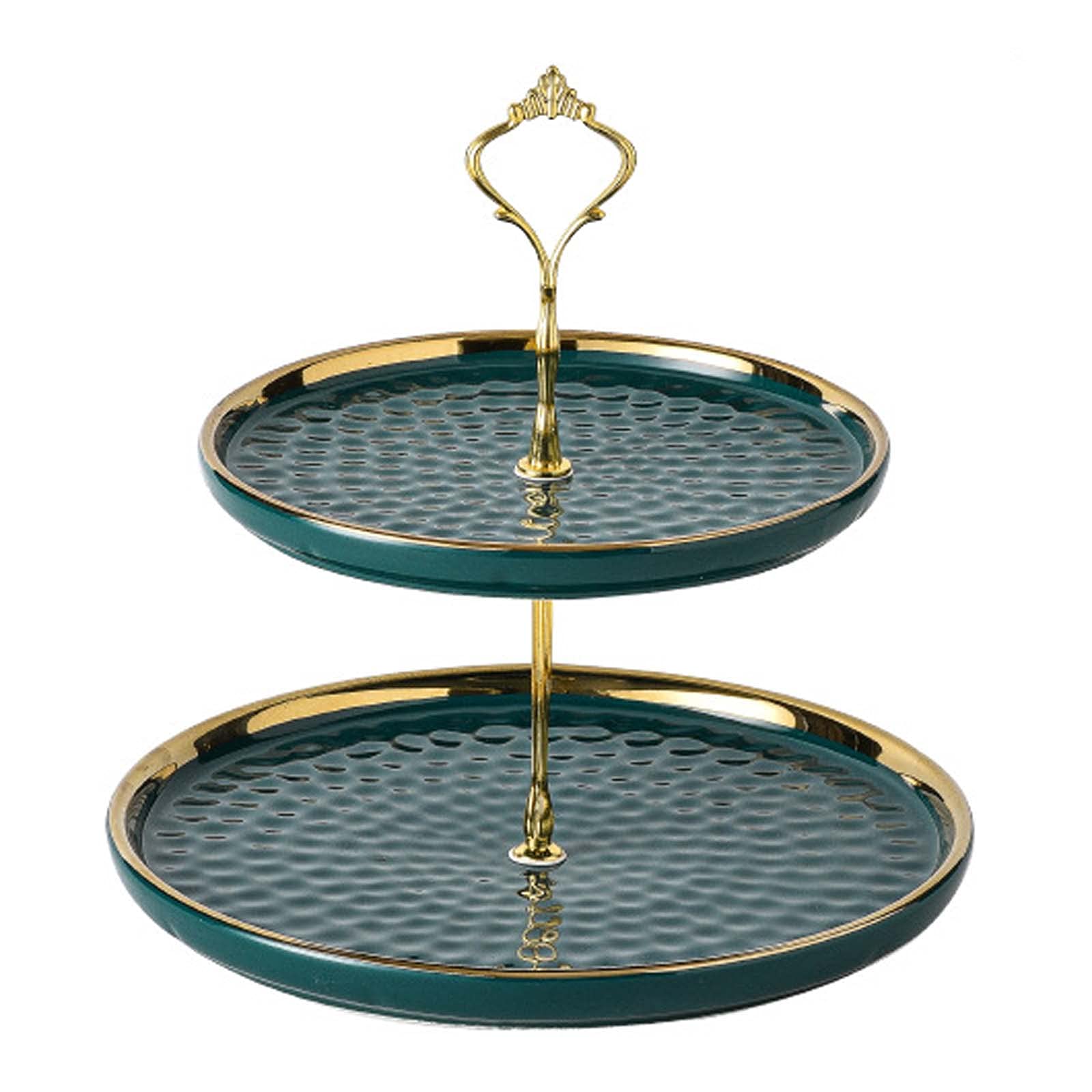 Alzata per Torte in Ceramica, espositore Rotondo in Porcellana, Supporto per Cupcake e Dessert Resistente e Robusto, 2/3 Ripiani per Decorazioni per Matrimoni, tè e Feste di comple
