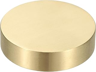 PATIKIL Chinese Calligraphy Paper Weight, 60mm Round Brass Paperweight Holding Paper Flat for Painting Writing Ink Drawing Desktop Home Office Decoration, Gold Tone