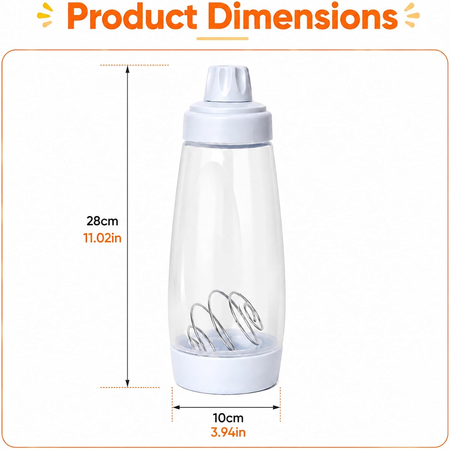 2 Pc Pancake Batter Dispenser Bottles 34oz with Stainless Steel Whisk Ball.