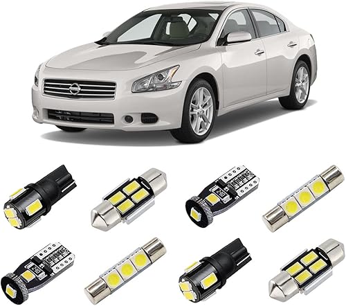 Kit de luces LED interiores blancas para Nissan Maxima 2009 2010 2011 2012 2013 2014 2015 súper brillantes 6000K bombillas LED interiores paquete + disponible en Yaxa Colombia