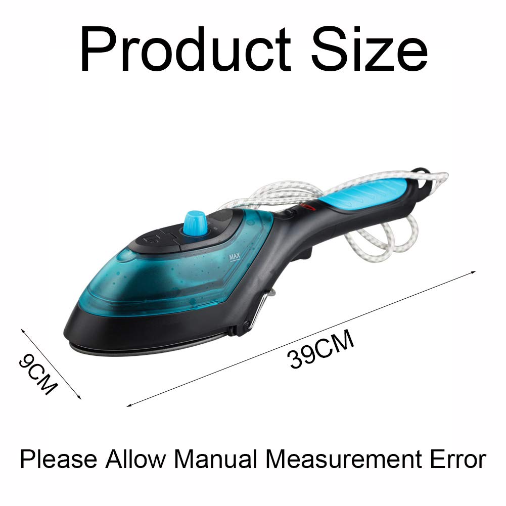 Prensas De Planchado De Mano, Mini Portátil Planchas De Vapor Verticales para Viaje Múltiples Funciones Planchas De Vapor Verticales con 2 En 1 Pincel para Casa/Viaje/Negocio,Black