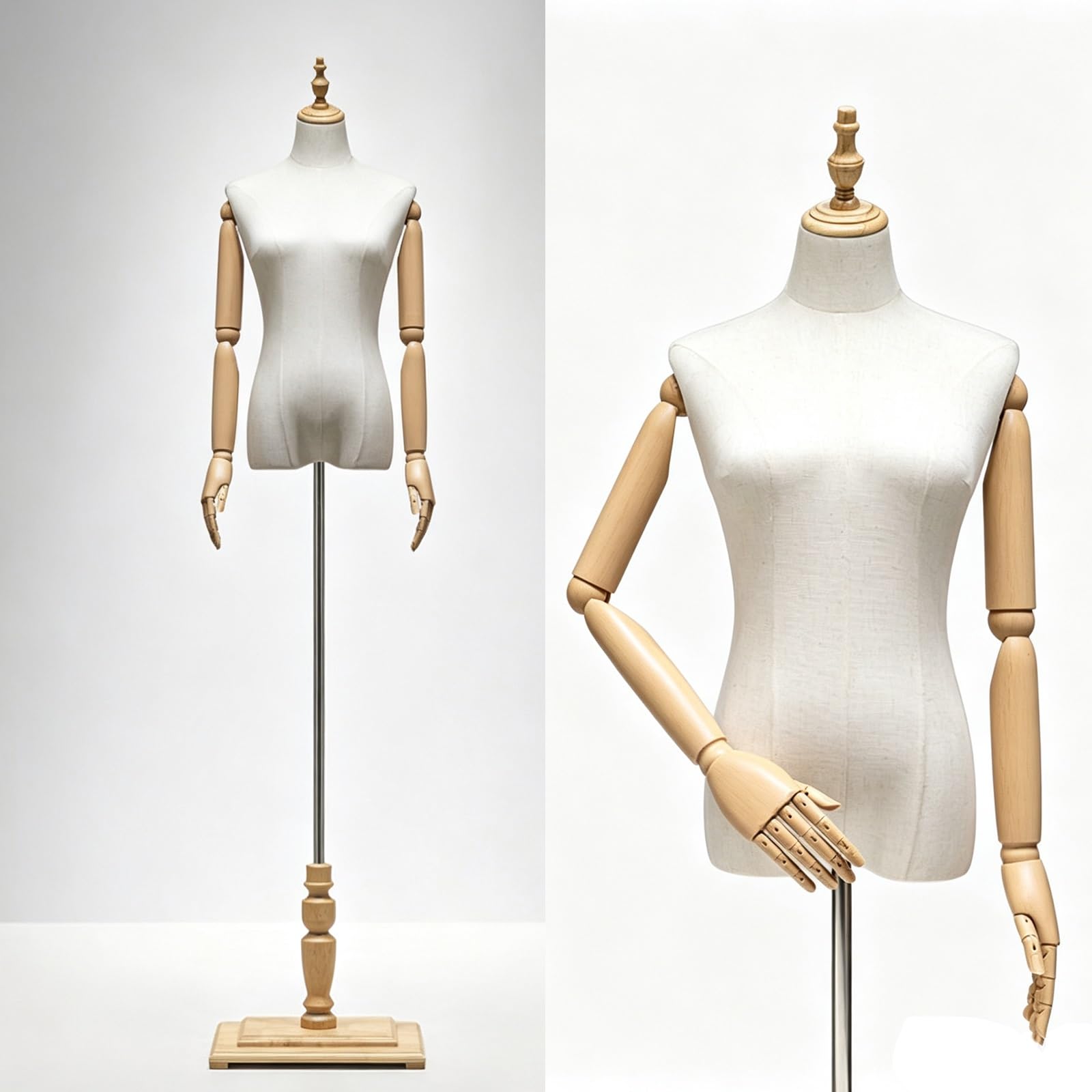 Female Dress Form Mannequin Torso with Articulated Arms