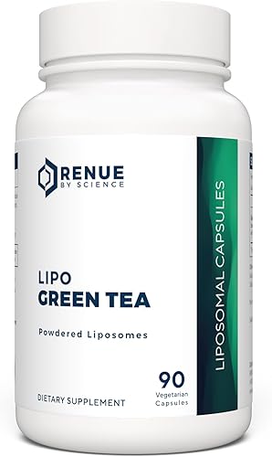 Renue By Science Extracto de té verde  Suplemento liposomal de alta resistencia  90 cápsulas  75 mg de té verde por porción  Sin OMG  Fabricado en