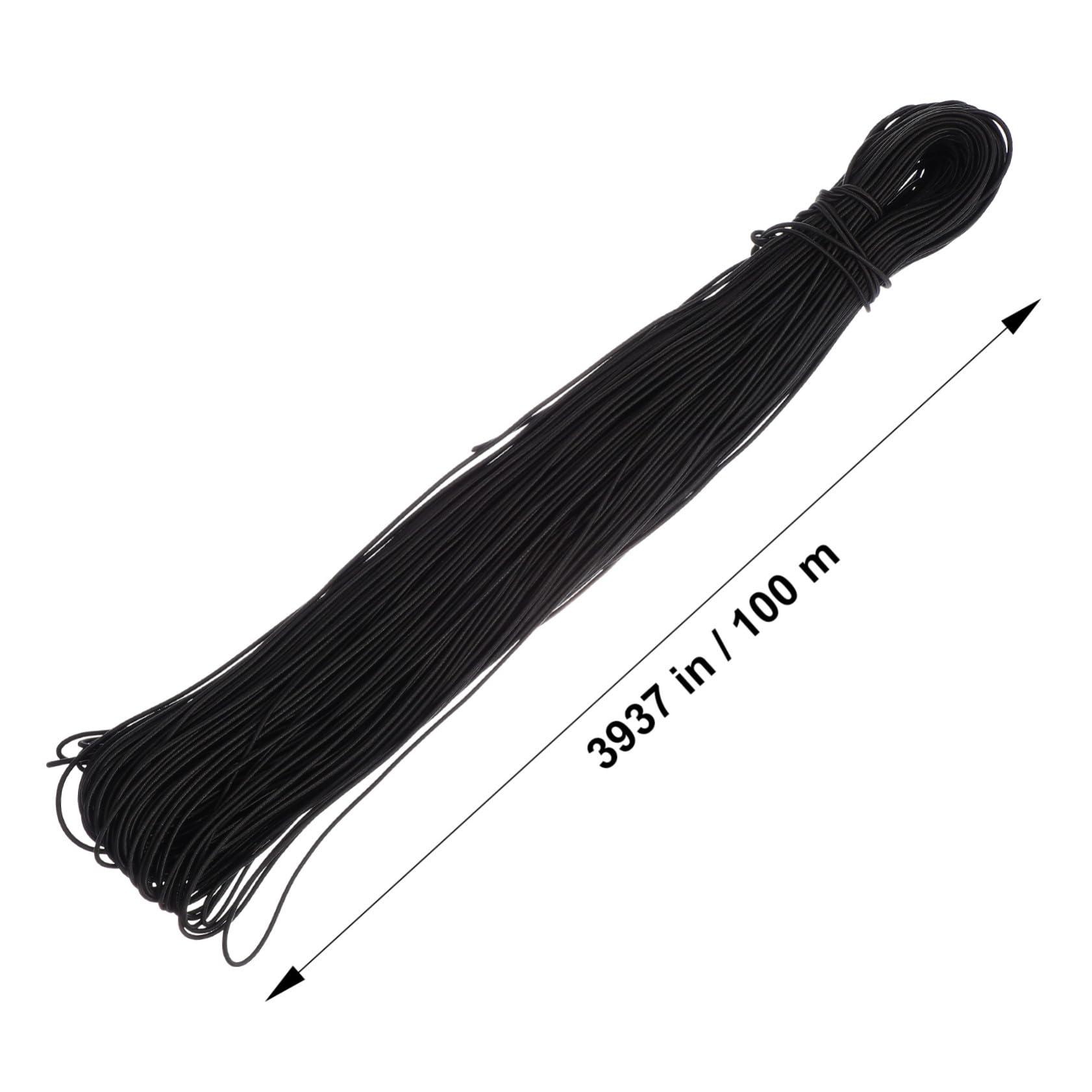 Cordón Elástico Redondo Negro 2,5 Mm para Manualidades DIY 100 M de Cinta Elástica Flexible para Costura, Confección y Decoración Tutoriales Artesanales