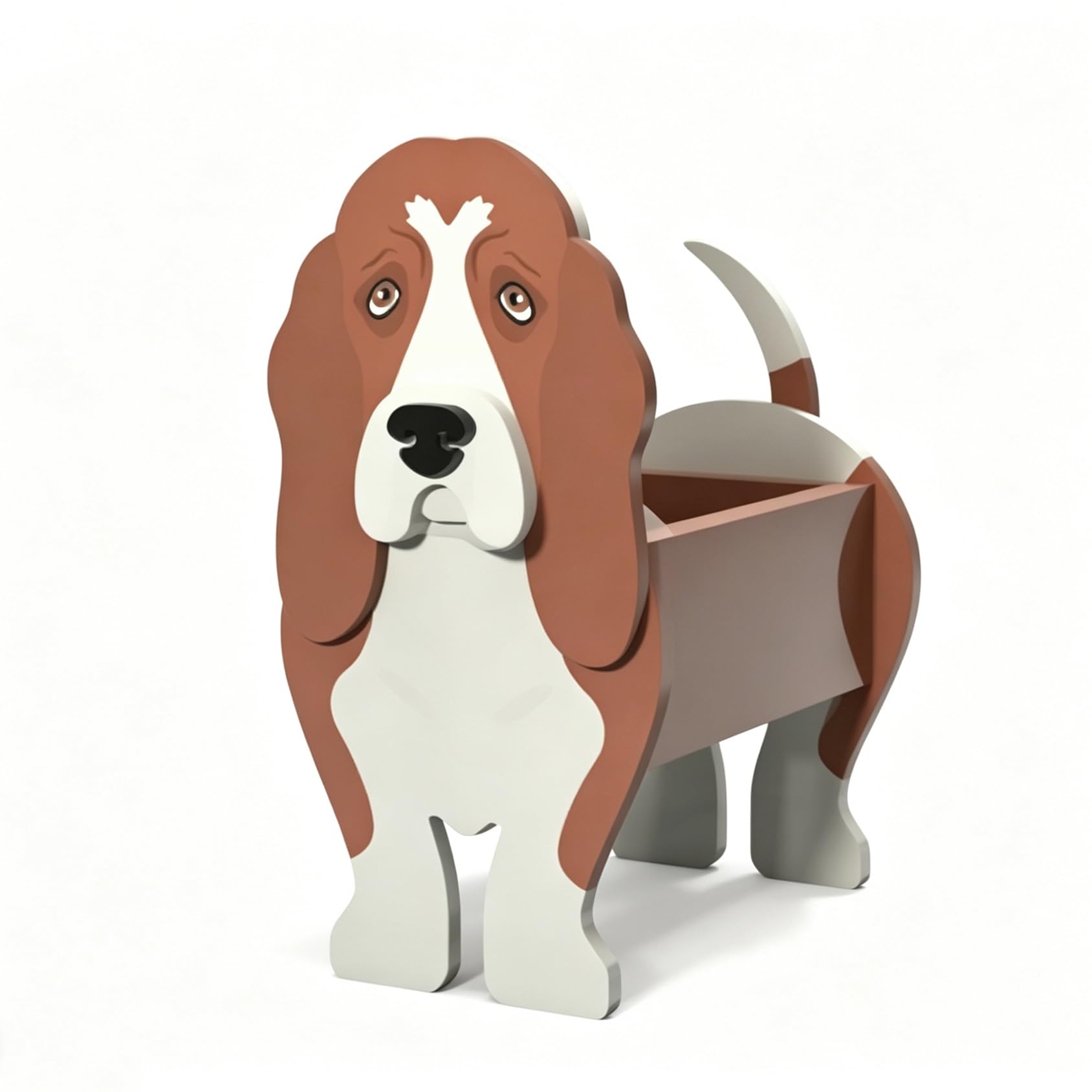 Pot de fleurs étanche pour meuble TV et salon, design Basset en bois unique