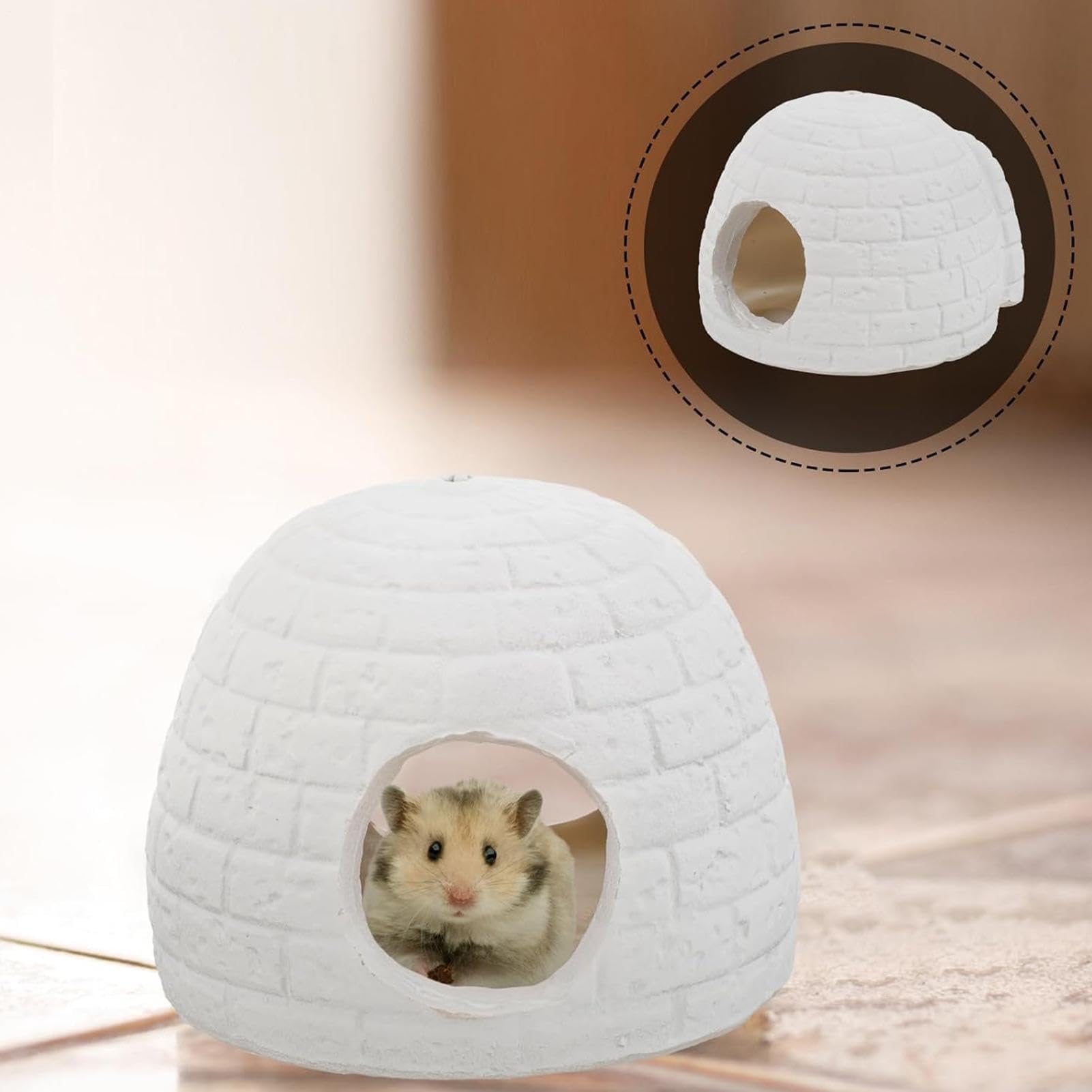 Casetta rinfrescante per criceti in resina, rifugio estivo per piccoli animali domestici, grotta per gerbilli cincillà, cuccia per rifugio per dissipazione del calore, decorazione per gabbia di