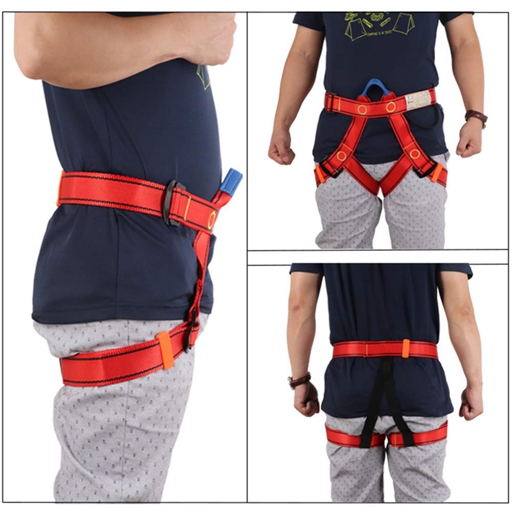 SwaYve Arnés de Seguridad, Arnés de Escalada, Cintura Protectora de Medio Cuerpo, Arnés de Seguridad, Protección Contra Caídas para Trabajar, Escalada en Techos/Orange