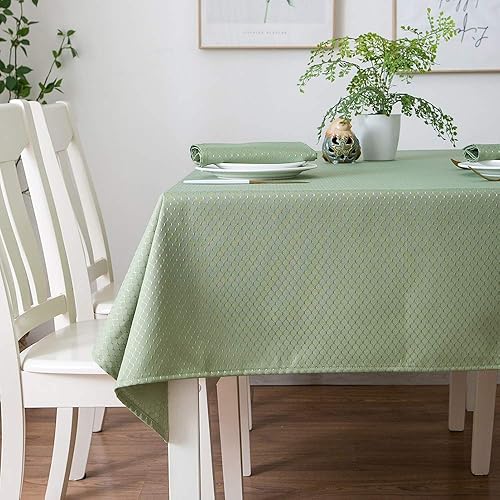 Miniatura 4 de Tektrum Mantel rectangular de jacquard de 60 x 84 pulgadas, elegante, a cuadros, impermeable, resistente a las manchas, a prueba de derrames, sin