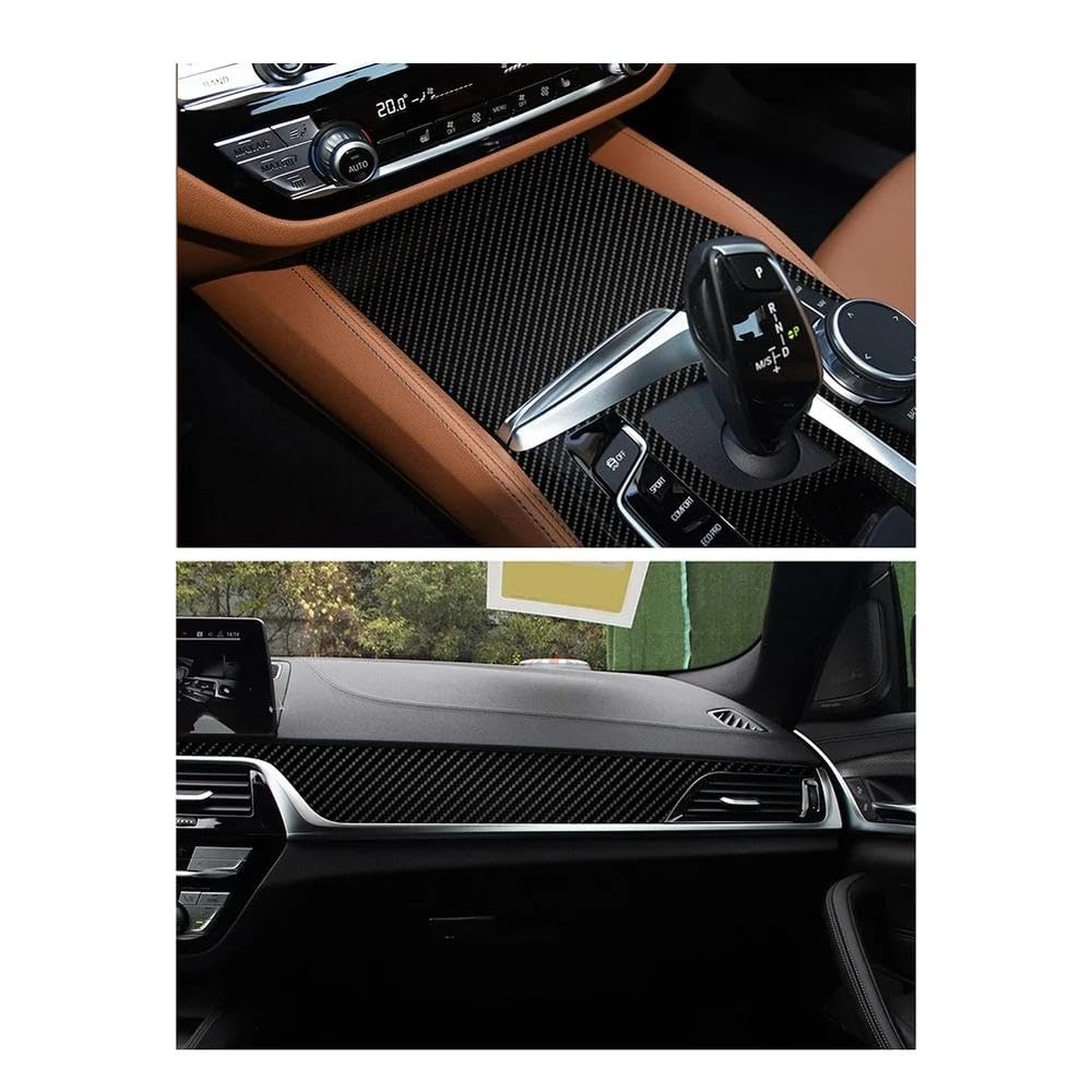Autoschutzfolie Auto-Innenverkleidung, Schutzfolie, Dekoration, 5D-Carbonfaser-Vinyl-Aufkleber Für BMW 5er G30 G31 2018–2022 LHD