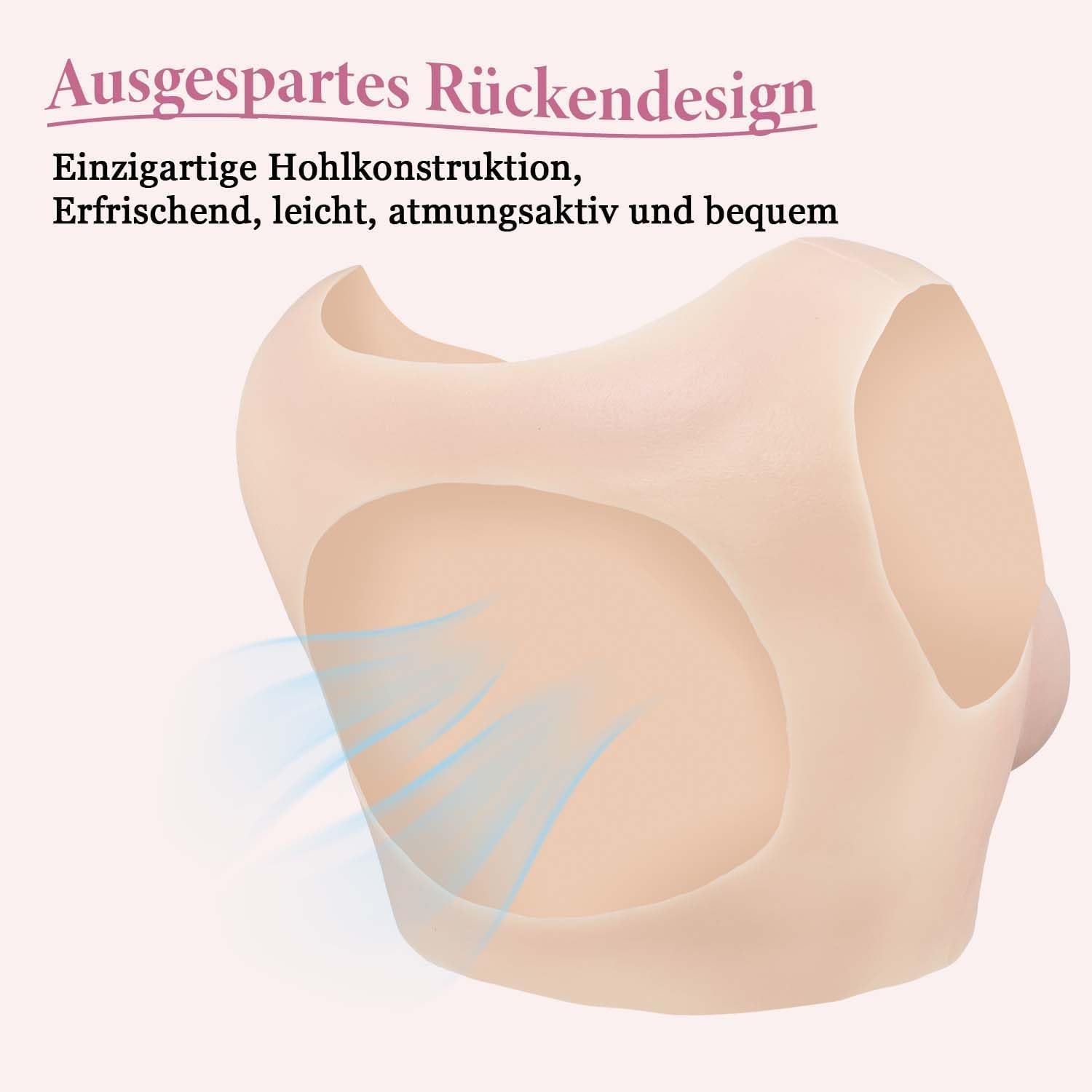 CYOMI Silikon Brüste Brustformen Realistisch Brustplatten Runder Kragen Hohle Zurück für Crossdresser Transgender Cosplay B-G Cup (Elfenbeinweiß,D Cup-Flüssig Silikon Füllung)