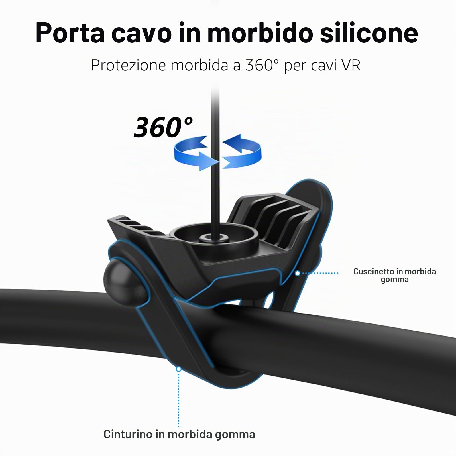 AMVR Gestione cavi VR, 6 confezioni di sistema retrattile a soffitto per Quest 3S/3/2/PSVR/PSVR 2/Rift/Rift S/Valve Index/HTC Vive/Vive Pro/HP Reverb G2/PSVR Link Cable (nero)