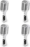 Vista 1 de Pyle Pro PDMICR42SL - Micrófono de estudio de escritorio compacto de estilo retro vintage vintage dinámico ajustable (4 unidades)