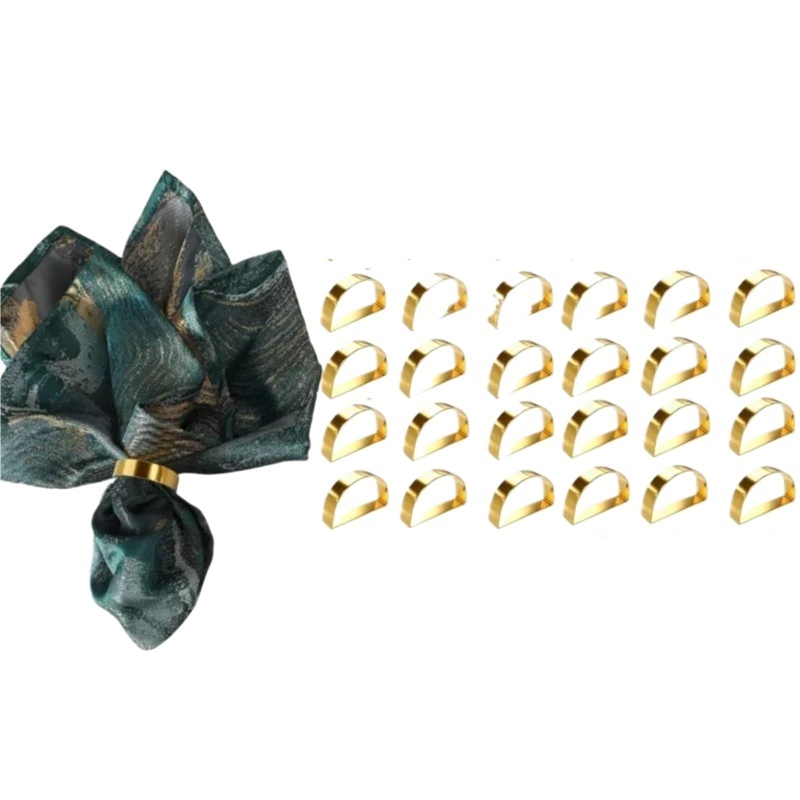 Table Decor Napkin Rings, Napkin Rings 24 pcs Gold Holder Wedding Banquet Table Serviette Buckles