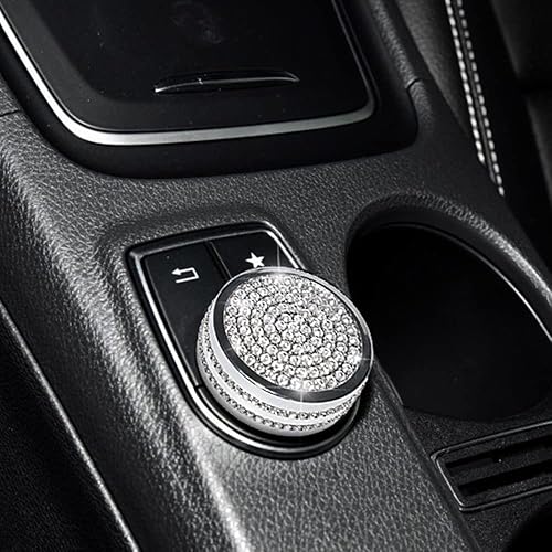 Vista 12 de Cubierta de botón de control multimedia para consola central para Mercedes Benz A B E GLC GLA GLK GLE ML GL (rojo)