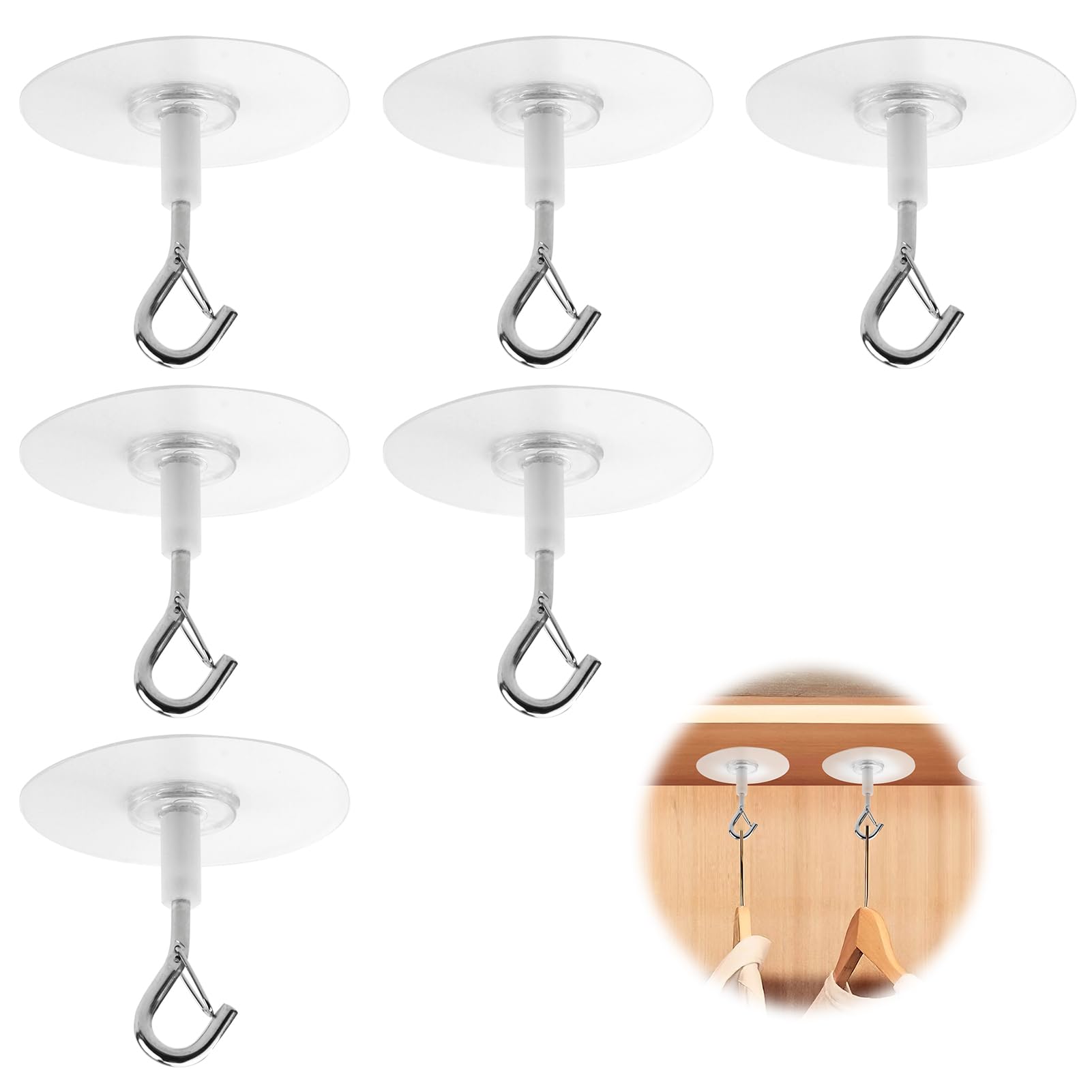 Kasoud Ceiling Hooks, Heavy Duty Ceiling Hook, No-Drill Ceiling Hanging Hooks for Hanging Plants Bird Feeders, Lanterns