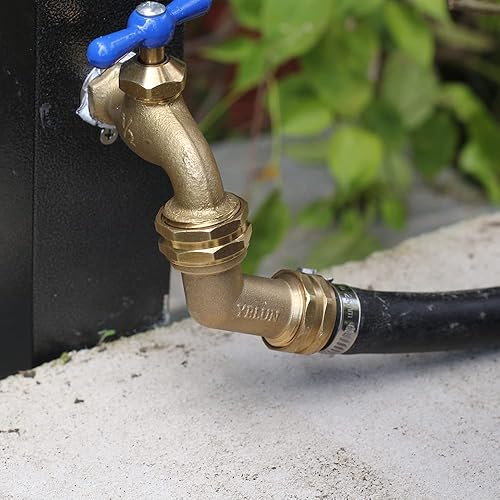 Miniatura 5 de Conector de codo de manguera de jardín, accesorios de tubería de latón macizo de 45 grados, codo de manguera, elimina el estrés y la tensión en el