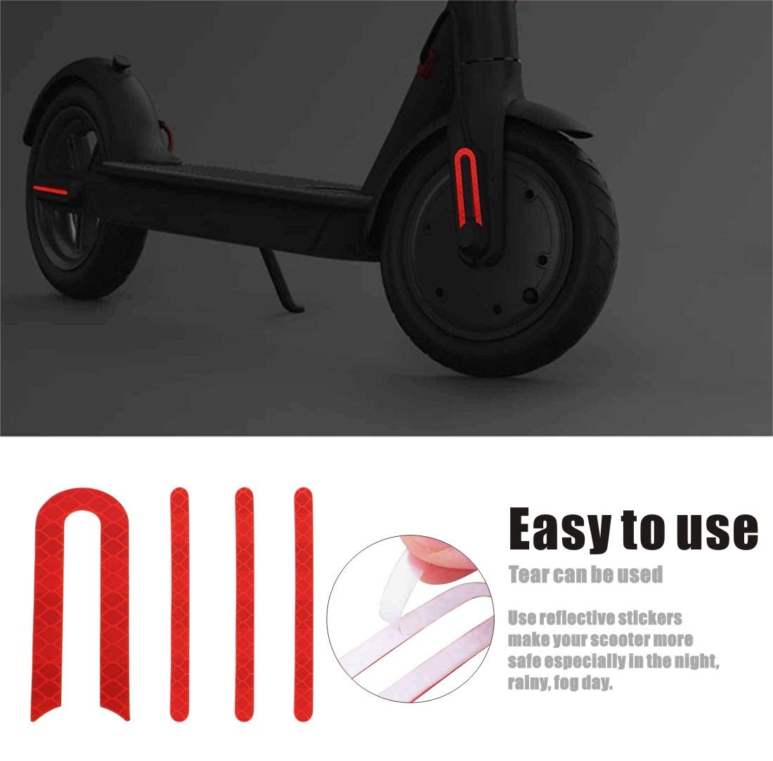 Yungeln 2 adet Scooter yedek parçası aksesuar reflektör çıkartma, ön ve arka tekerlek için, reflektörlü çıkartma Xiaomi 1S / M365 /Pro Scooter için