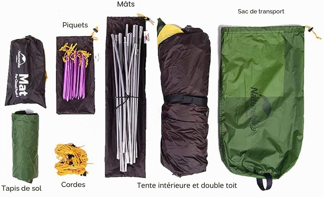 Naturehike Cloud Peak randonnée 4 Saisons Tente pour 2 Personnes Tente de Camping pour Outdoor