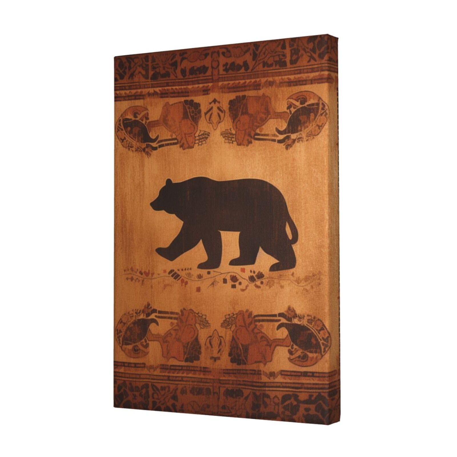 KLOPH Bear Canvas Wall Art for Living Room 12"x18" Modern Artwork Painting for Bathroom Hanging Canvas Prints Aesthetic Wallart for Bedroom Kitchen Office Wall Decor
