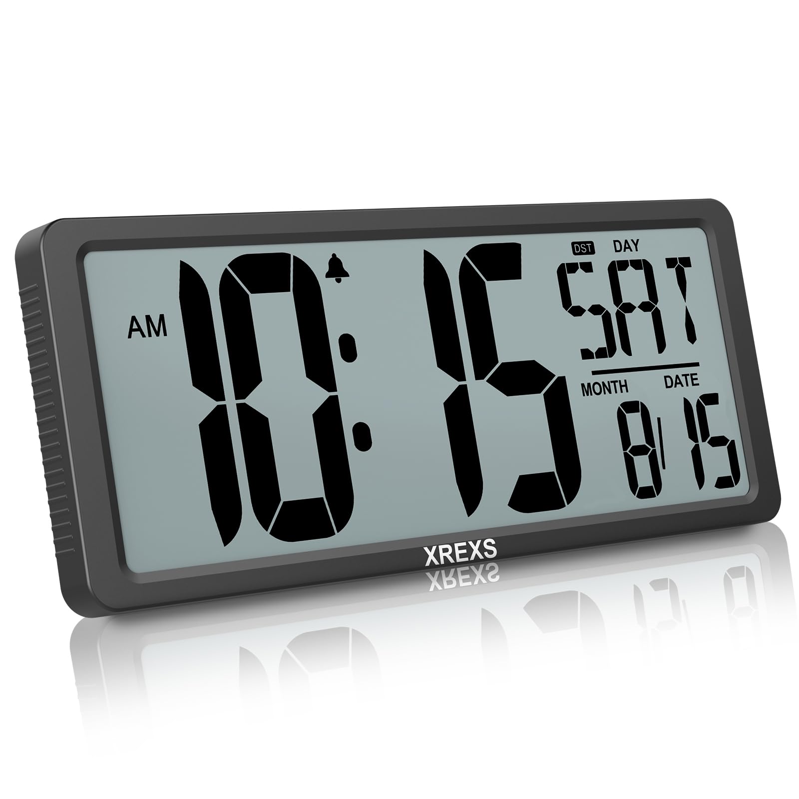 XREXS Large Digital Wall Clock, Battery Operated Alarm Clocks for