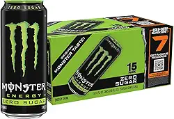Monster Energy Zero açúcar, verde, original, bebida energética de baixa caloria, 473 ml (pacote com 15)