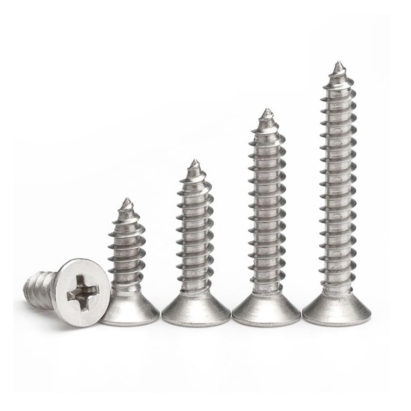 Petites vis autotaraudeuses, Vis autotaraudeuses à tête fraisée cruciforme en acier inoxydable 304(40mm,M4)
