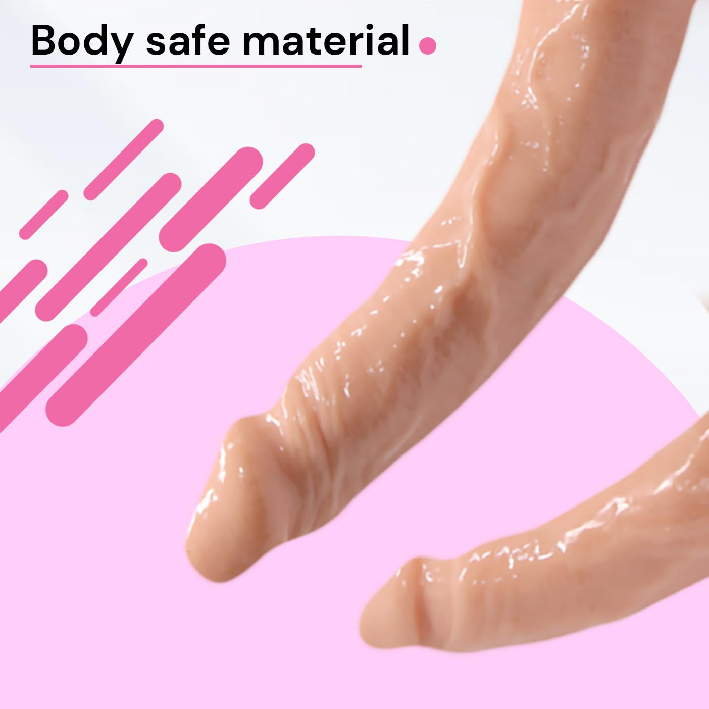 FOPS Doppio Dildo Strap On per Coppie Uomo Donna in ABS TPR Regolabile 13.5x3.4cm Esterno 10.2x2.8cm Interno Massimo Piacere Intenso Versatile Anale Gay Lesbica Pegging D42