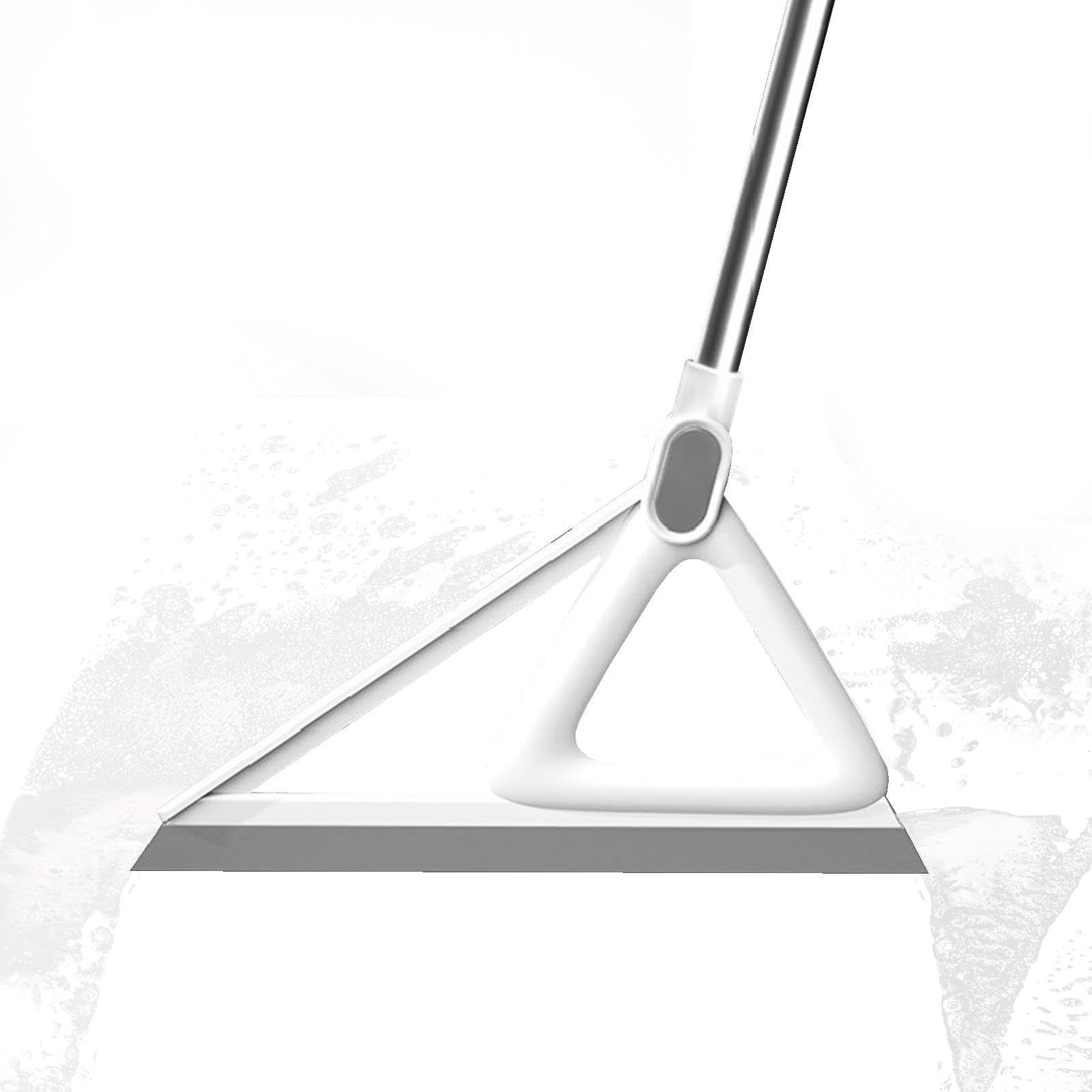 Magic Broom - Squeegee Broom for Floor | 2 in 1 Water Triangular Scraping | Portable Household Sweeperr Triangle Dust Hair Bathroom Wiper with Long Handle for Floor Bathroom Kitchen Shower
