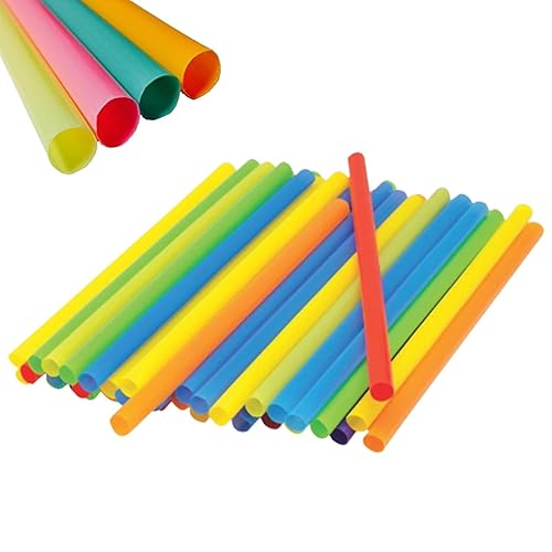 Pajitas de batido jumbo de 210 quilates, de plástico desechable multicolor, grande de boca ancha, pajitas de té Boba (0.43 pulgadas de diámetro y 9