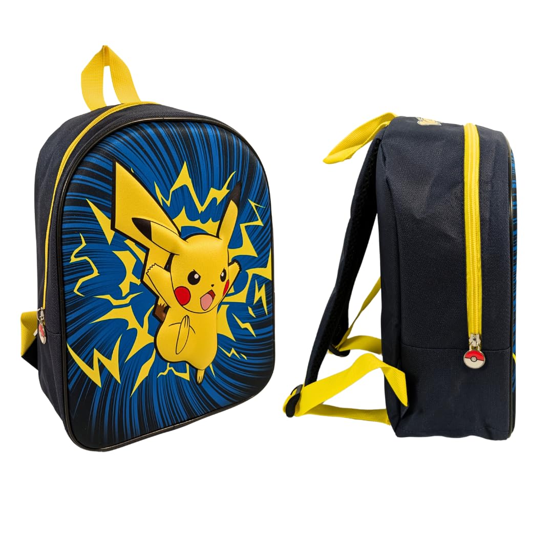 Mybagstory Zaino Per Bambini Pokémon Giallo - 32 Cm - Leggero, Spallacci Regolabili - Per Asilo, Scuola Materna, Gite