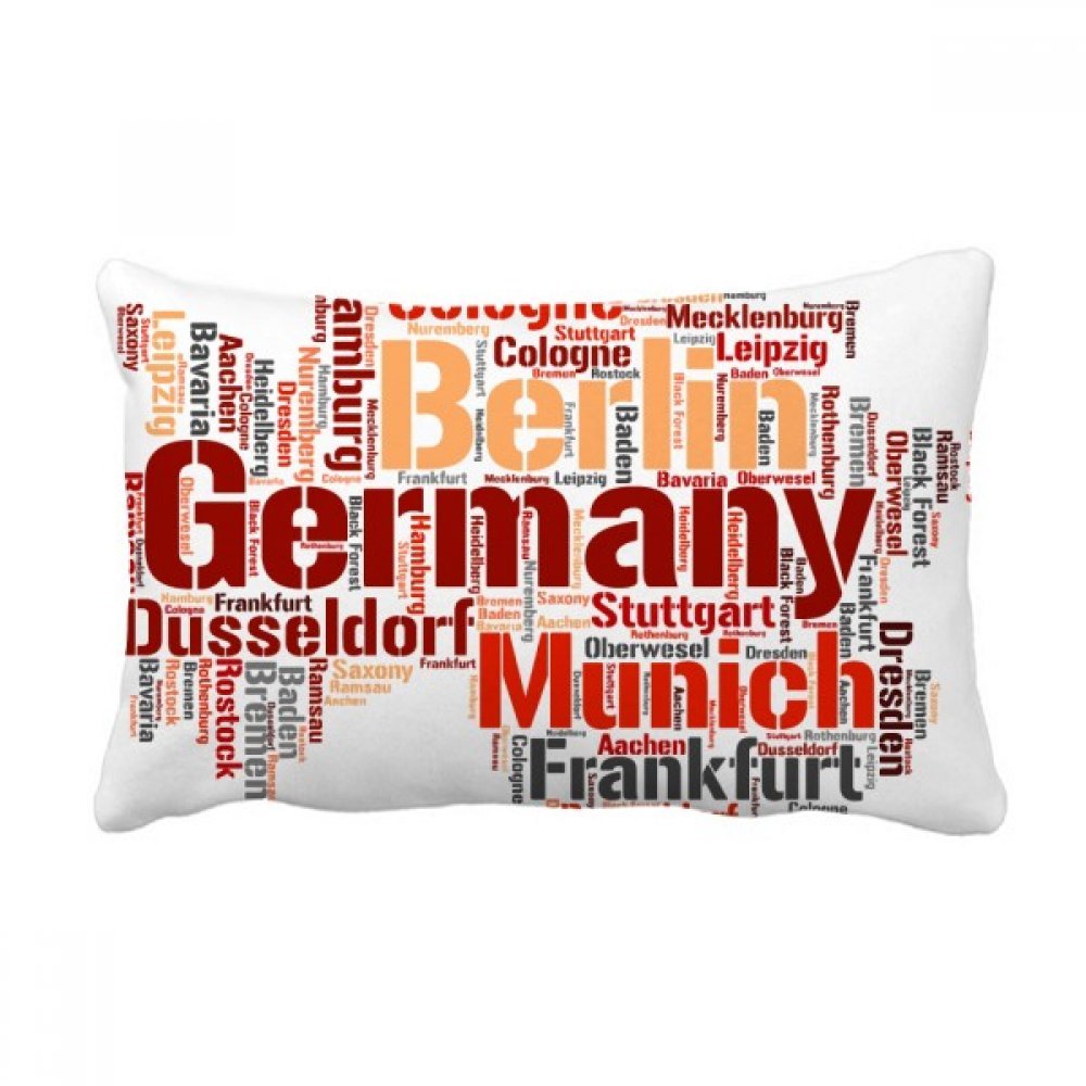 Coussin lombaire carte d'Allemagne 40x60 cm oreiller déhoussable multicolore pour canapé