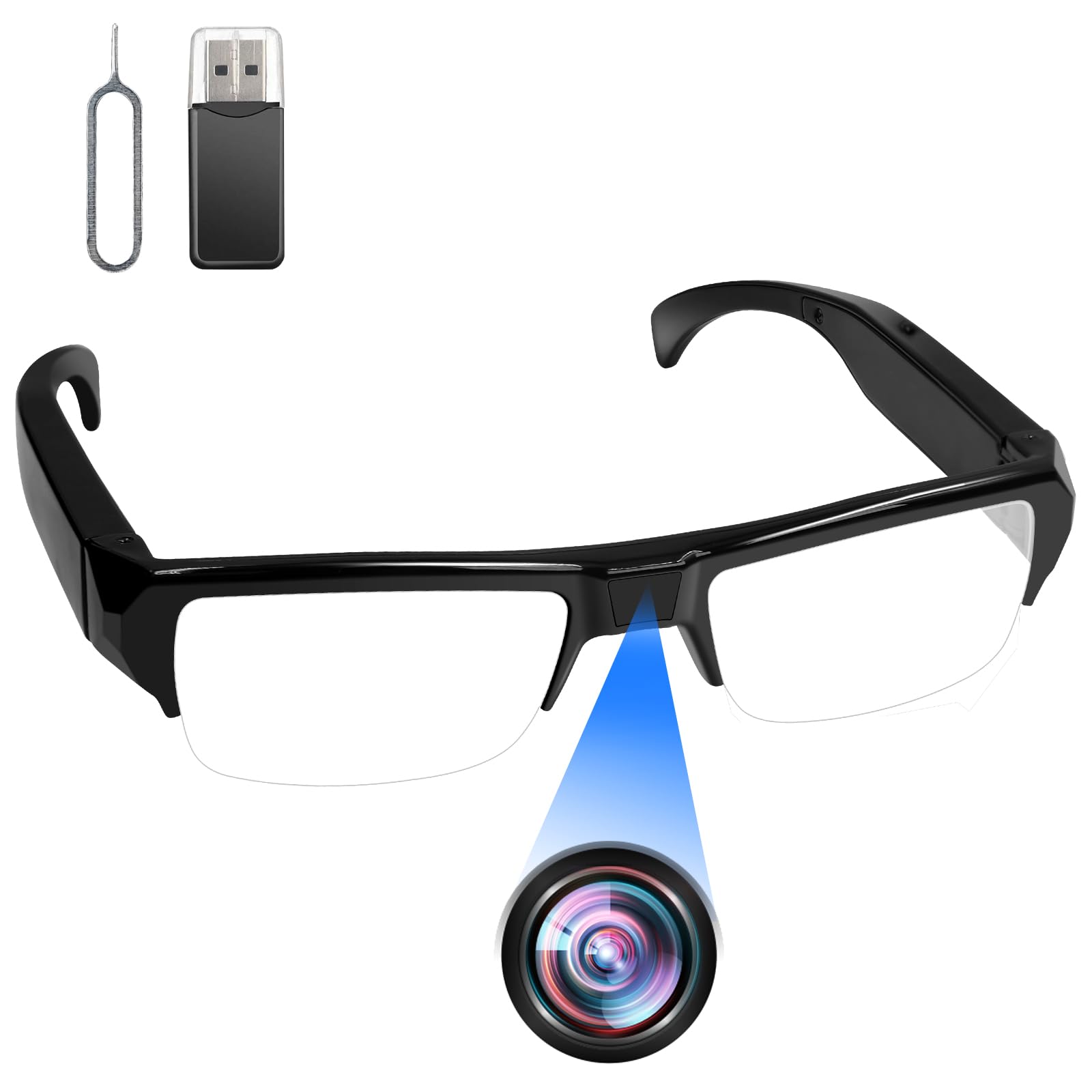 Lunettes Caméra HD 1080P - Enregistrement Vidéo Grand Angle, Anti-Tremblement - Pour Sports, Vélo, Aventure - 7