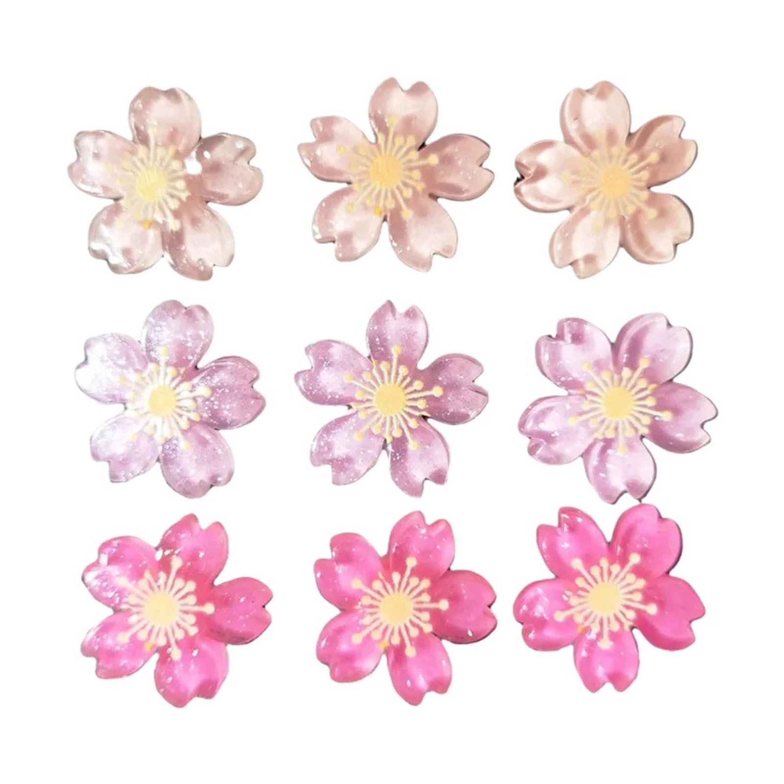 30pcs Cherry Blossom Resin Thumbtacks, Flower Push Pins for Cork Board Decorative Office School Accessories