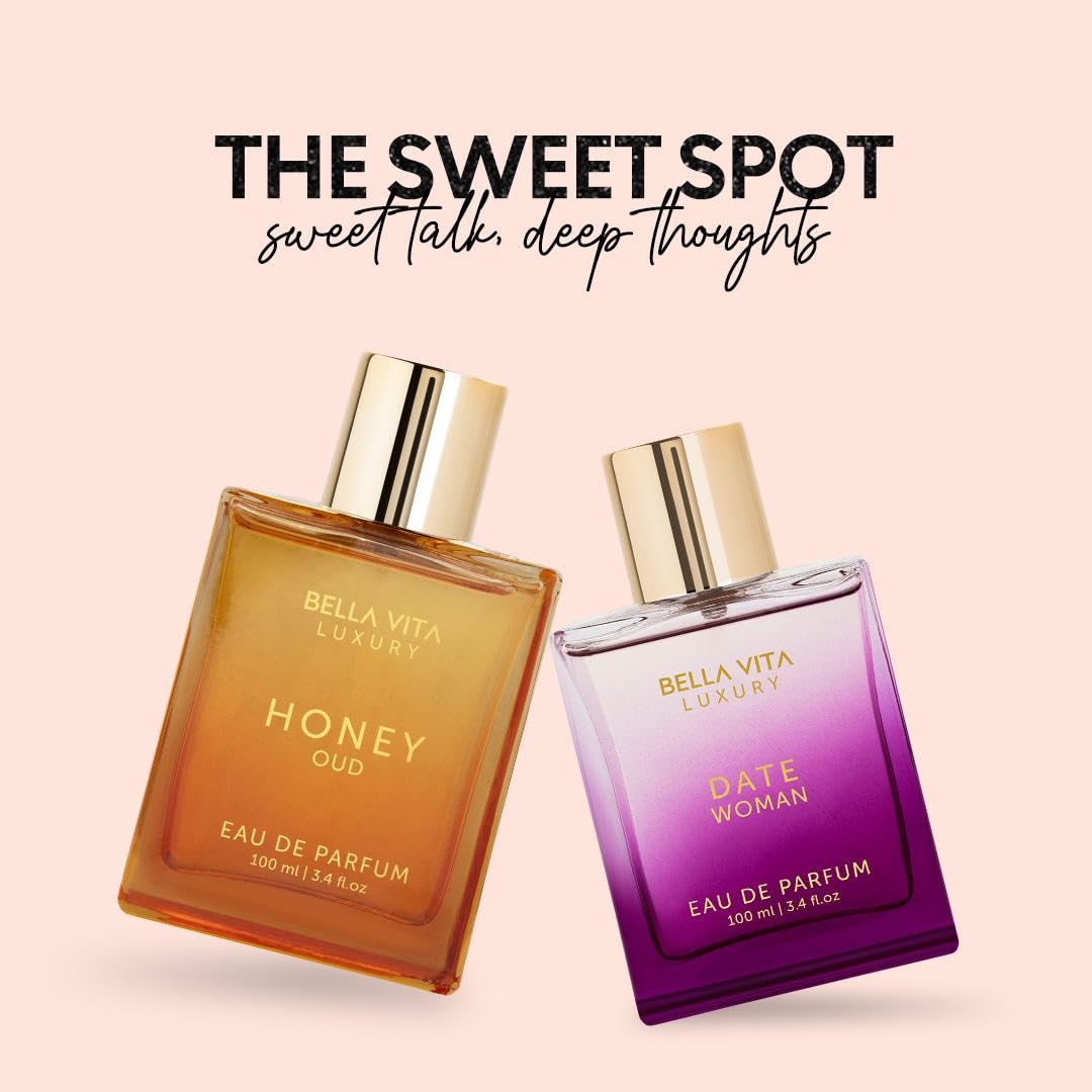 The Sweet Spot by BellaVita Luxury | 2x100ml Perfumes | Honey Oud & Date Woman | Perfume for Men & Women | Long Lasting Fragrance | EDP - Image 2