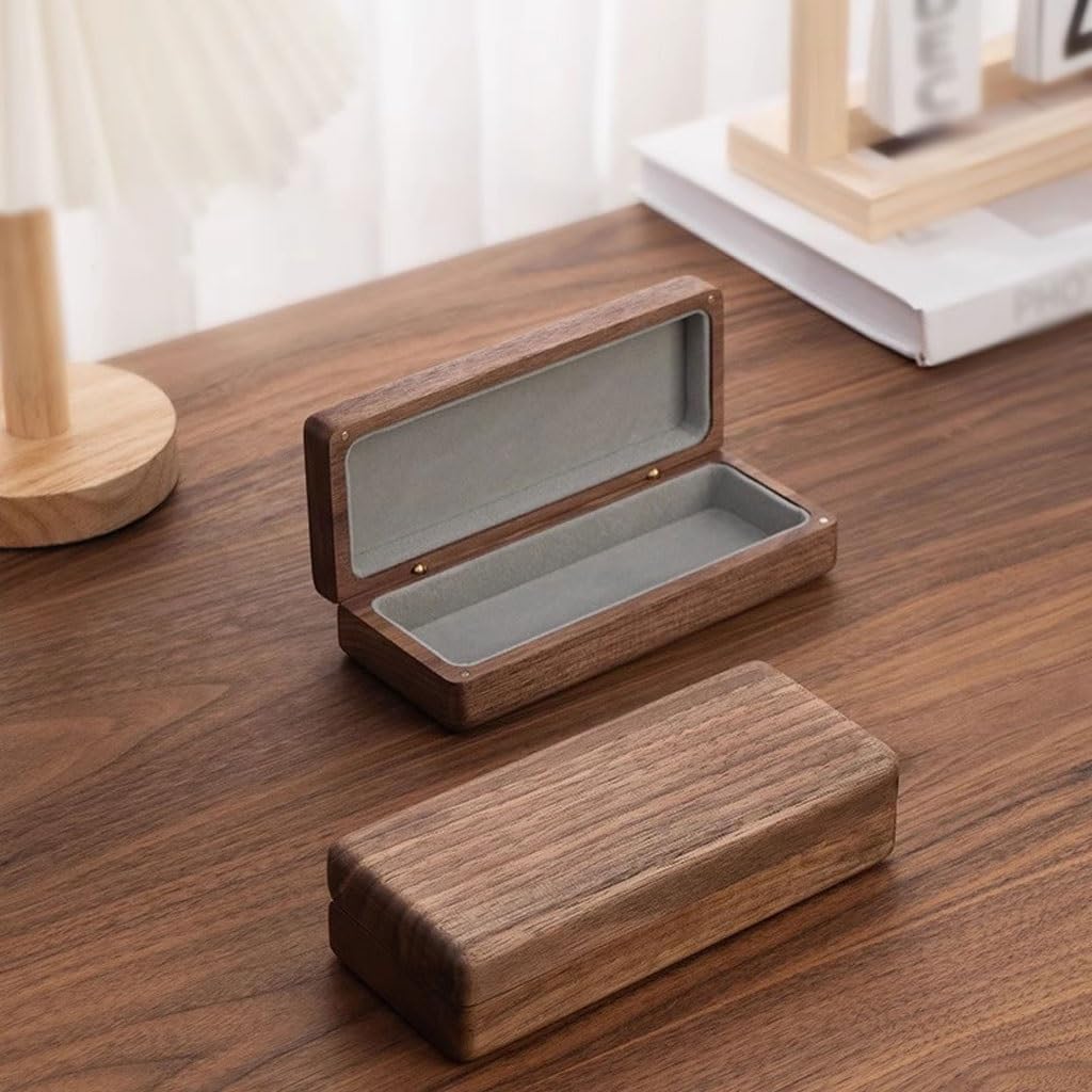 Boîte De Rangement Lunettes Rétro En Bois Massif Haut Gamme, À Portable Unisexe Étui à Lunettes pour Femme