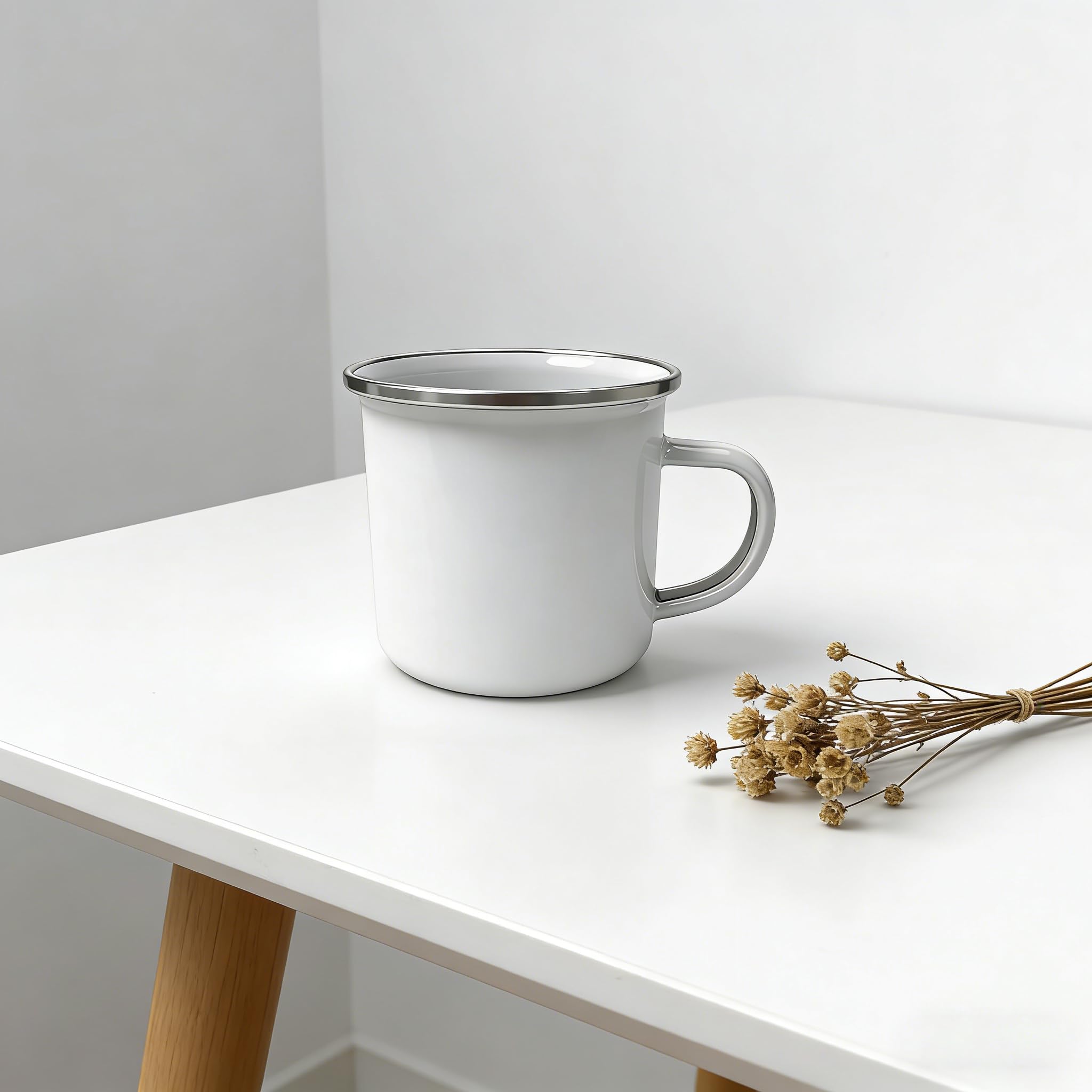 MR.R 6 PCS 12oz Silber Ram Sublimation Rohlinge Emaille Tasse Tasse Kaffee Tee Tassen Trinken Zin Becher für zu Hause Reisen Camping Büro, wieder verwendbar und tragbar