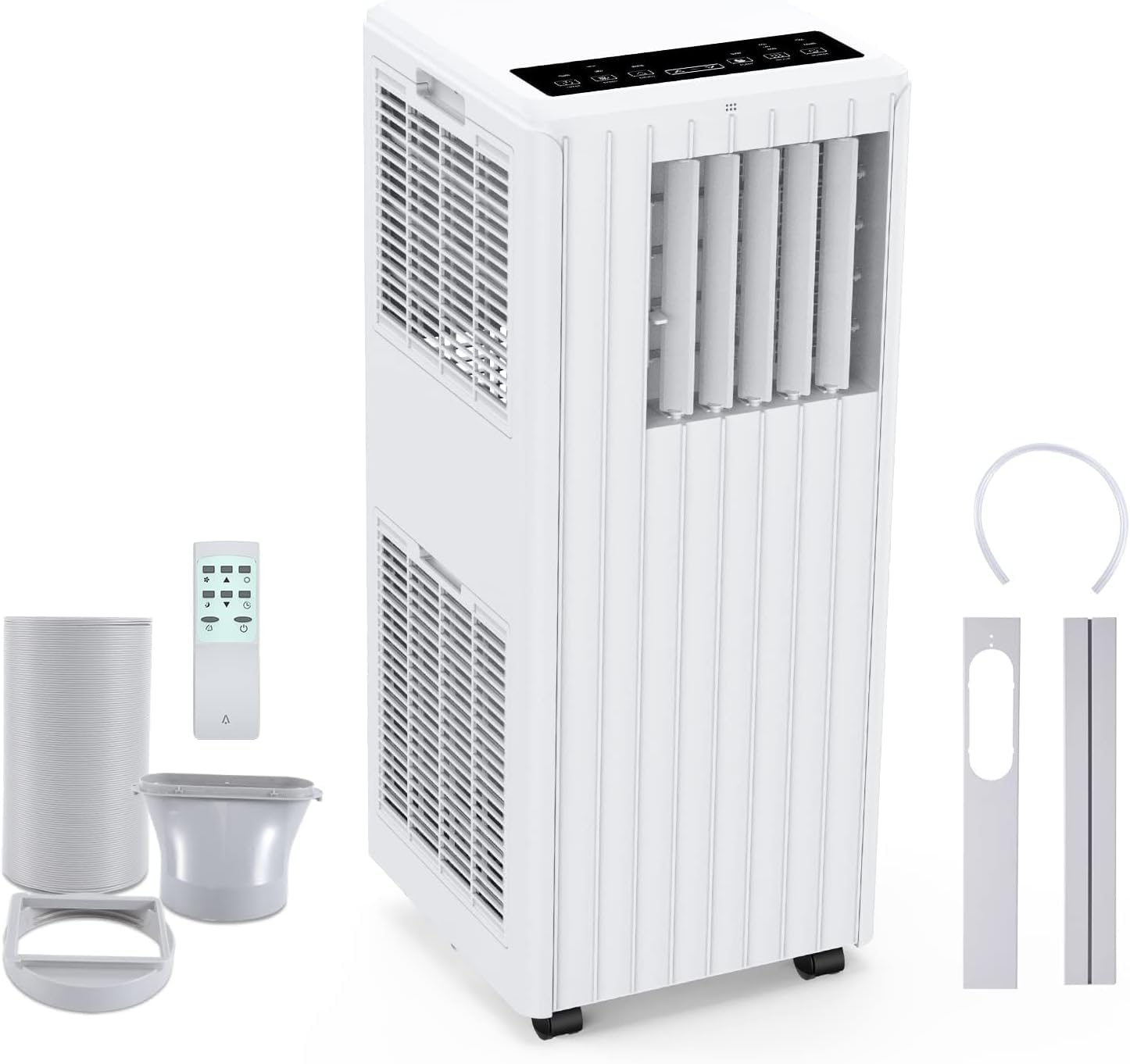 Thaookte White Portable Air Conditioner Silence, Cooling Fan Dehumidifier Mobile Air Conditioning Silent With 24 Hour Timer, Remote Control ＆ 2 Speed Ventilation (9000Btu)