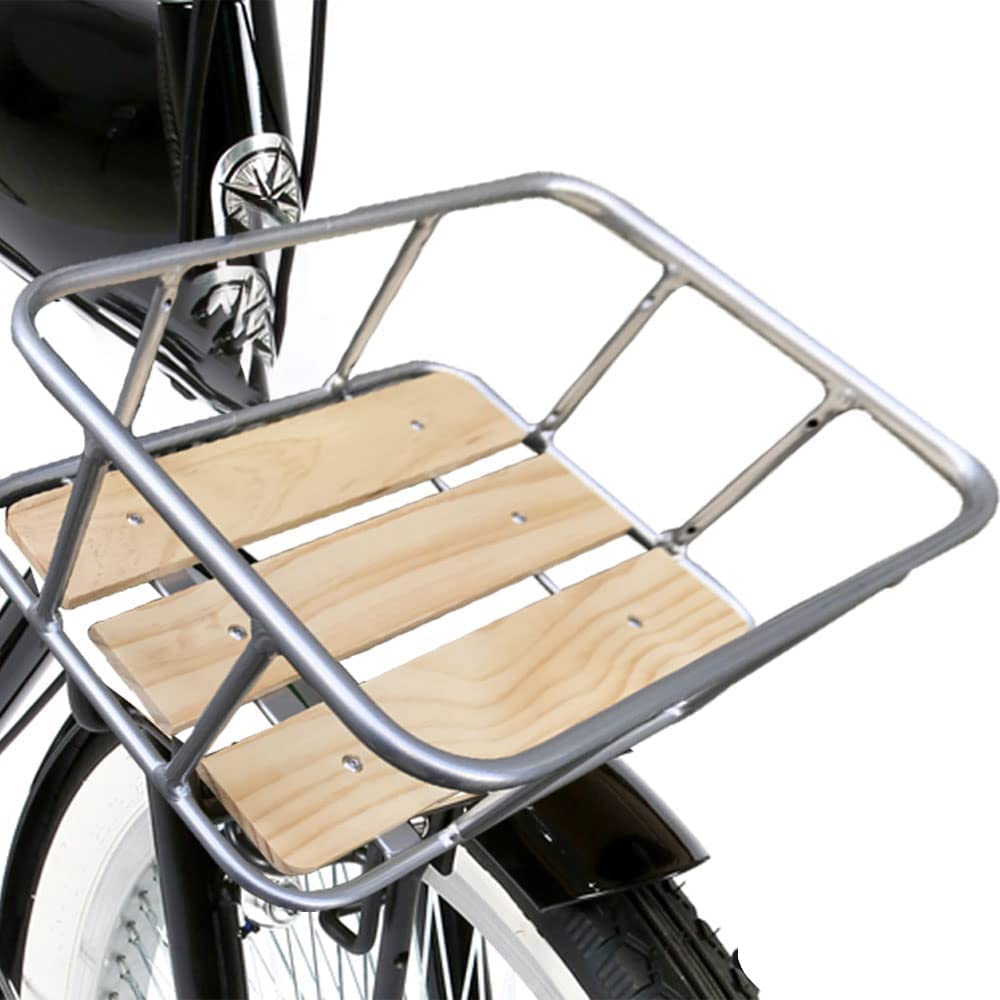 Tenthome Cestello VéLo Portapacchi Anteriore VéLo con Cestino Portabagagli Anteriore VéLo in Legno Portapacchi Anteriore Holland Road Bike