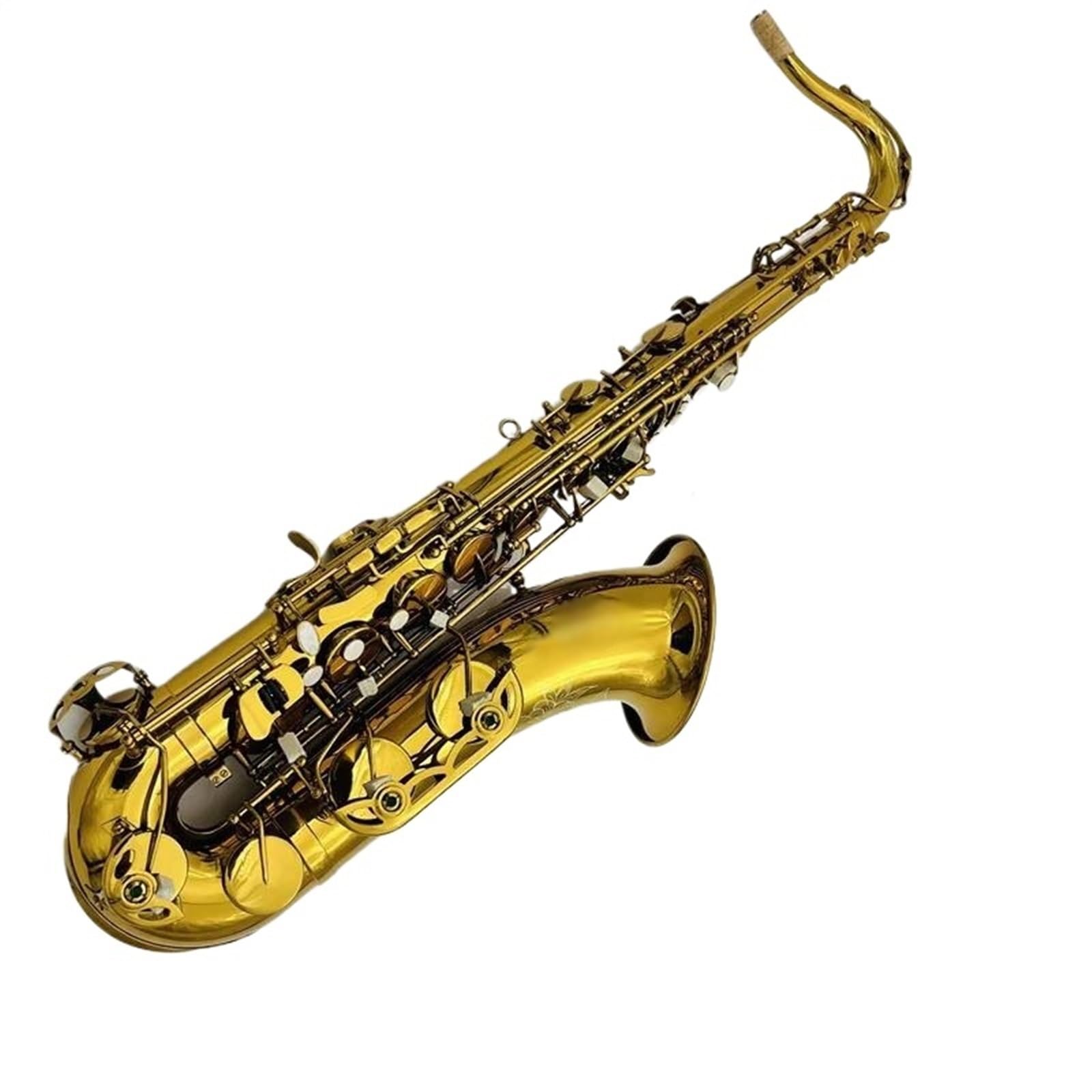 Początkujący Student Profesjonalny Saksofon Saksofon Tenorowy Bb Płaski Mosiężny Instrument Muzyczny Z Etui profesjonalny Saksofon (Color : Leather bag)